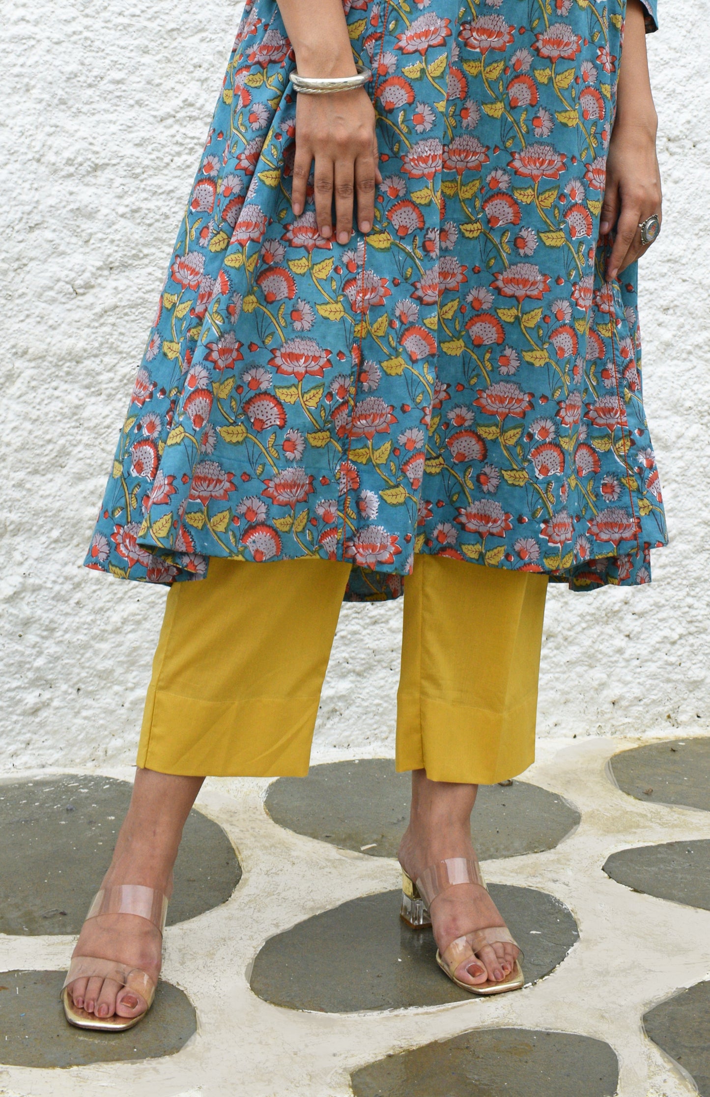 Yellow straight leg cotton pyjama