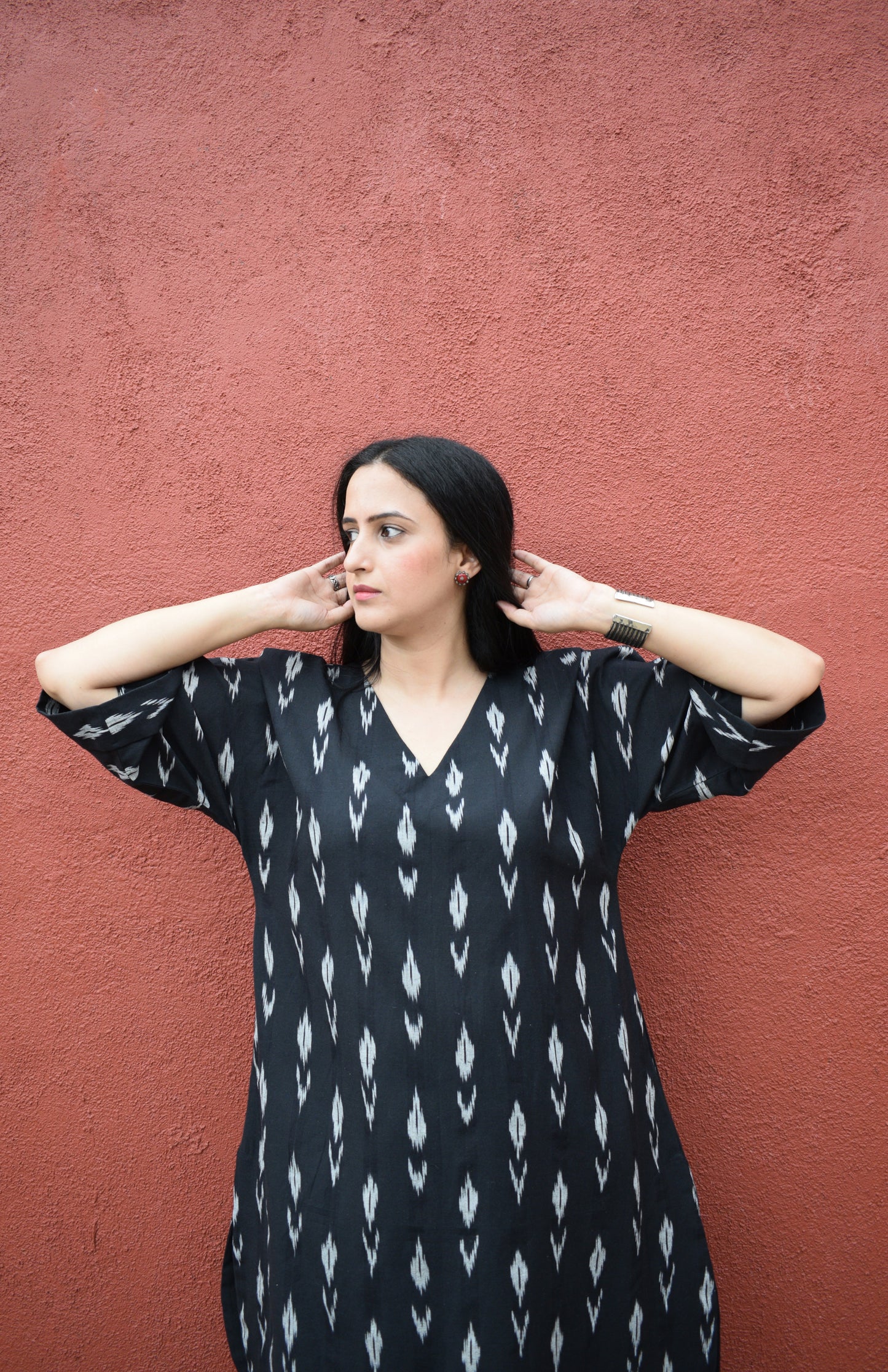 Black Ikat choga and pants