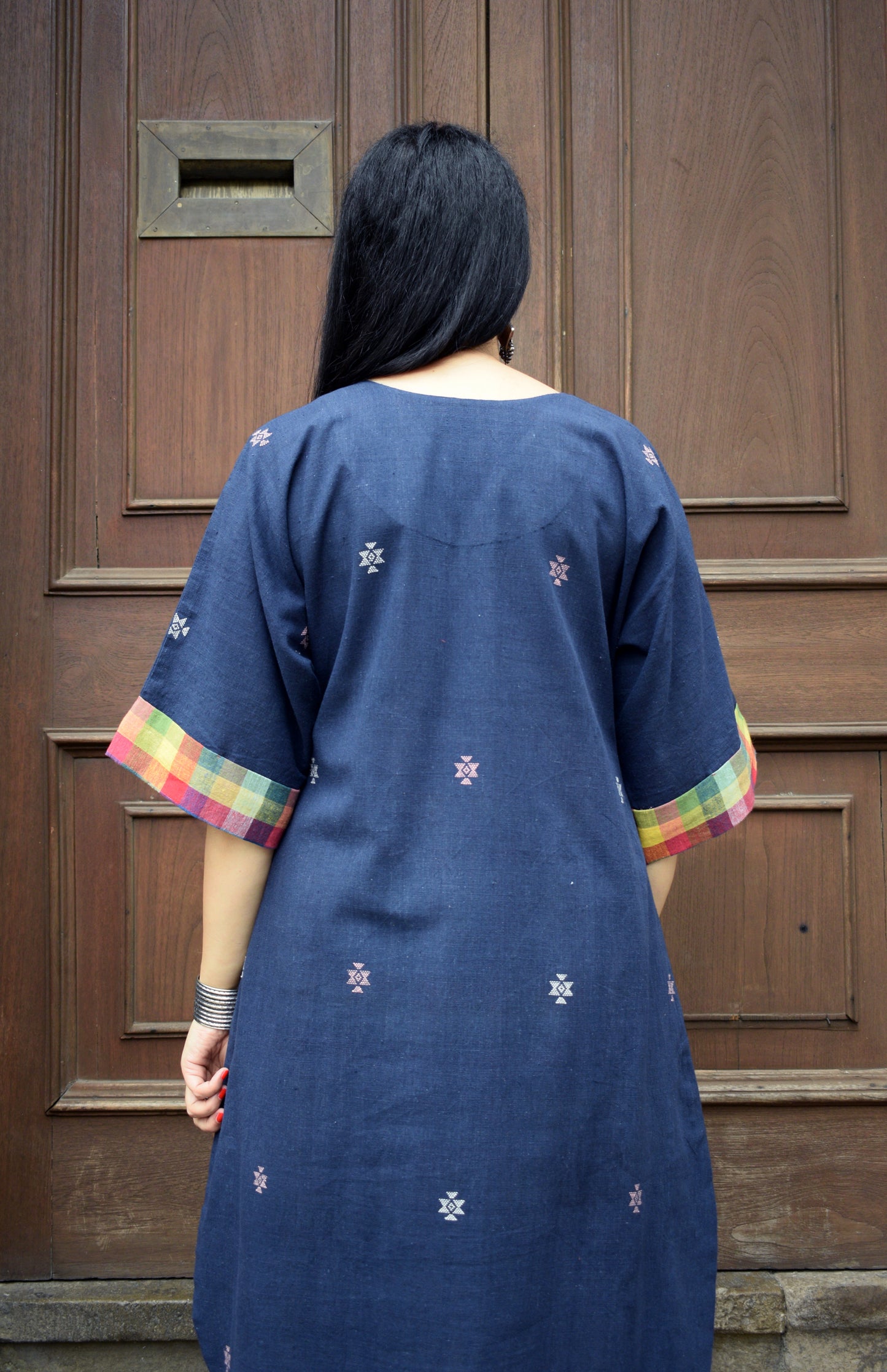 Navy blue Chowmukh Kala Cotton choga