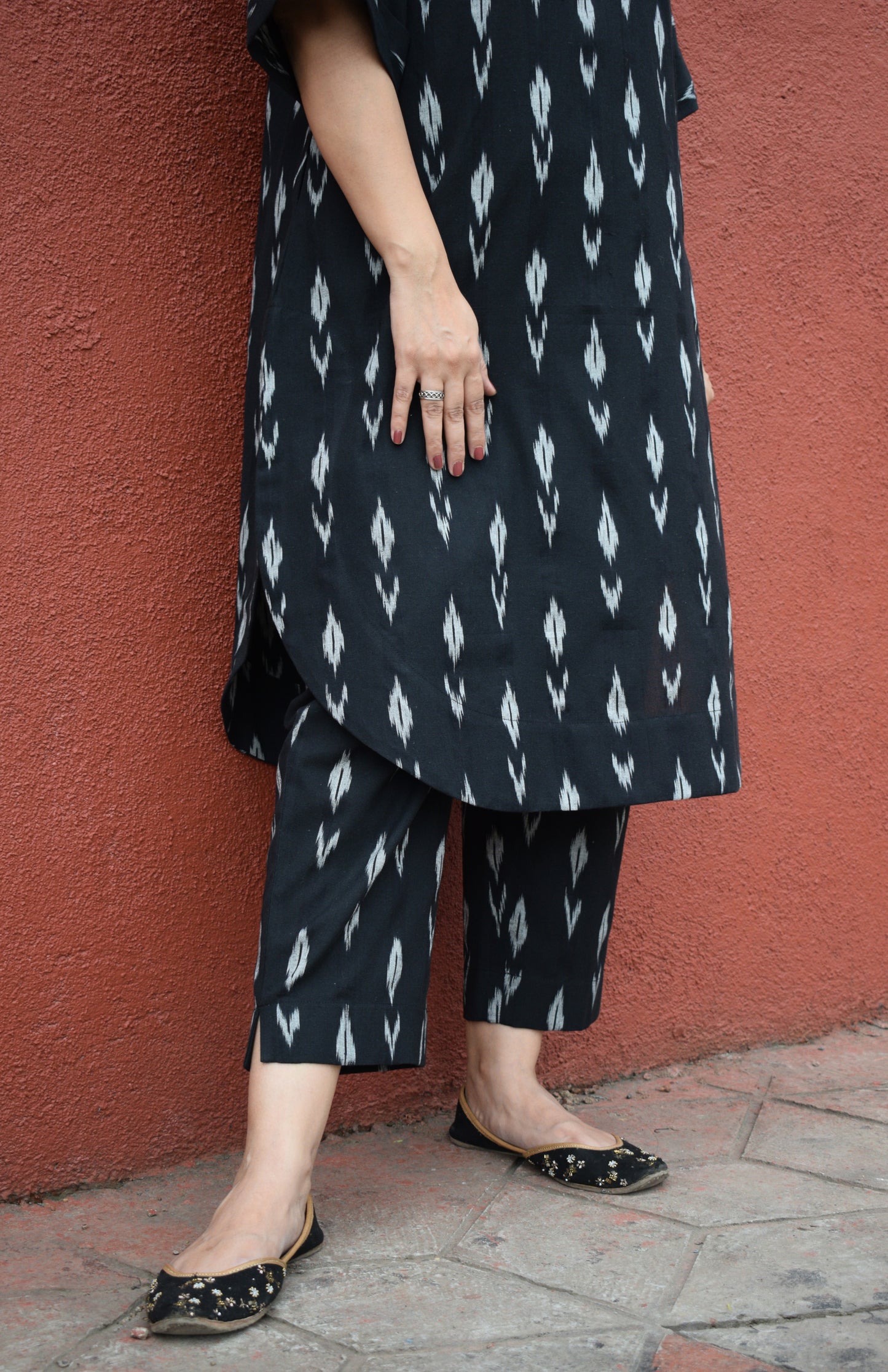 Black Ikat choga and pants
