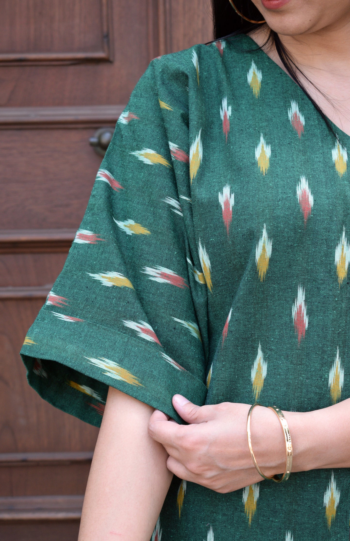 Green Ikat choga and pants