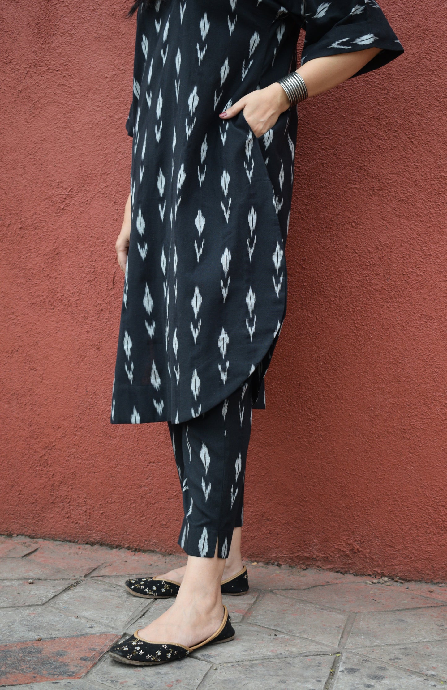 Black Ikat choga and pants