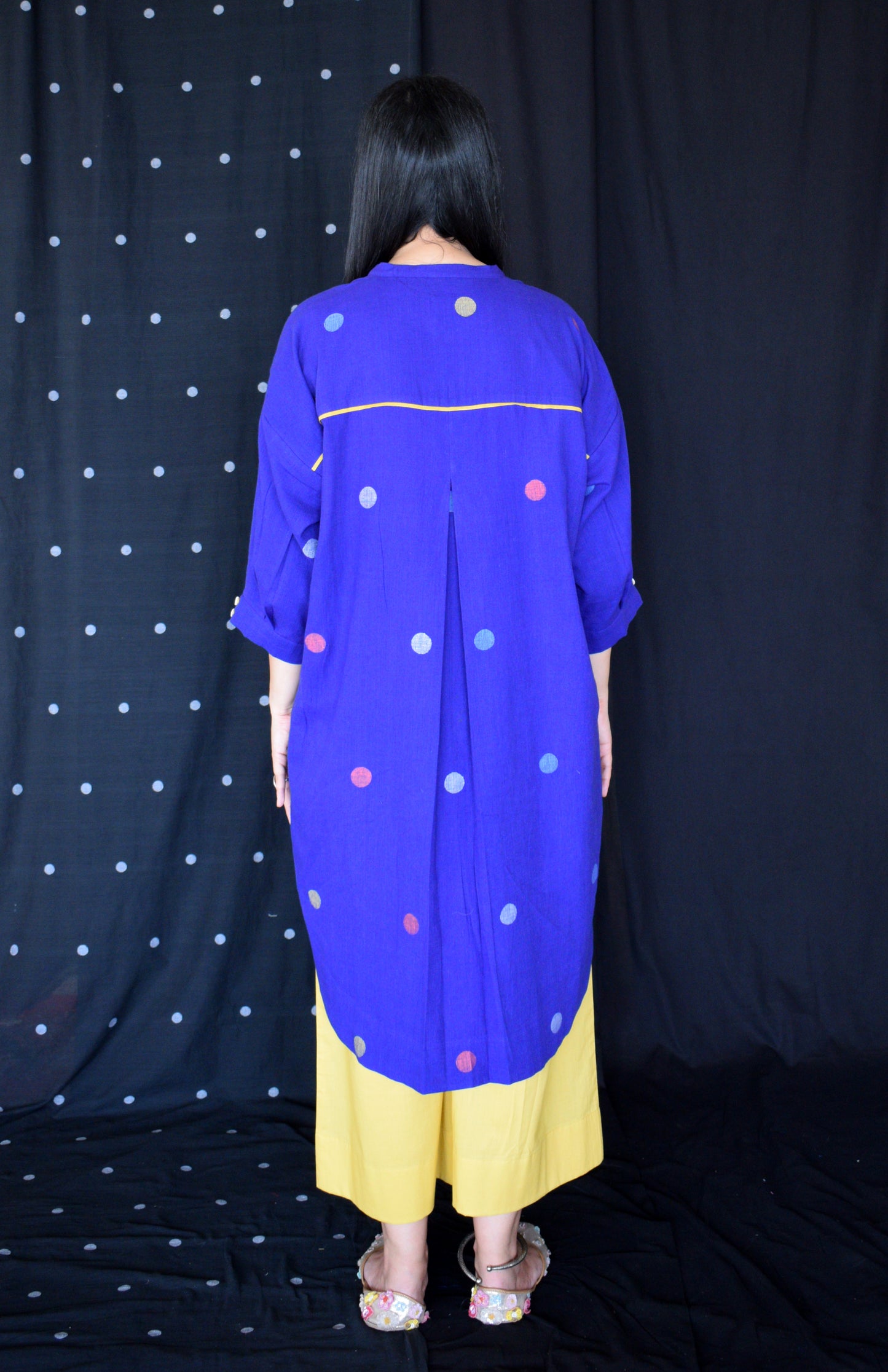 Blue jamdani Antifit Polka dot kurta
