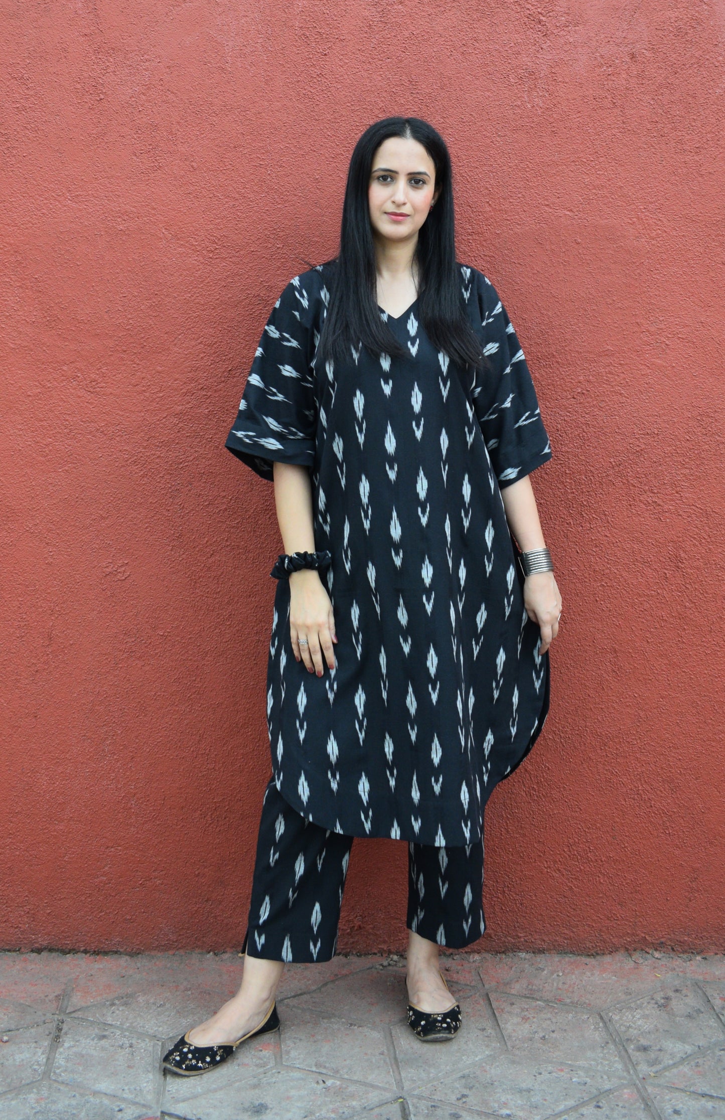 Black Ikat choga and pants
