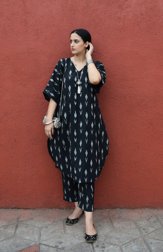 Black Ikat choga and pants