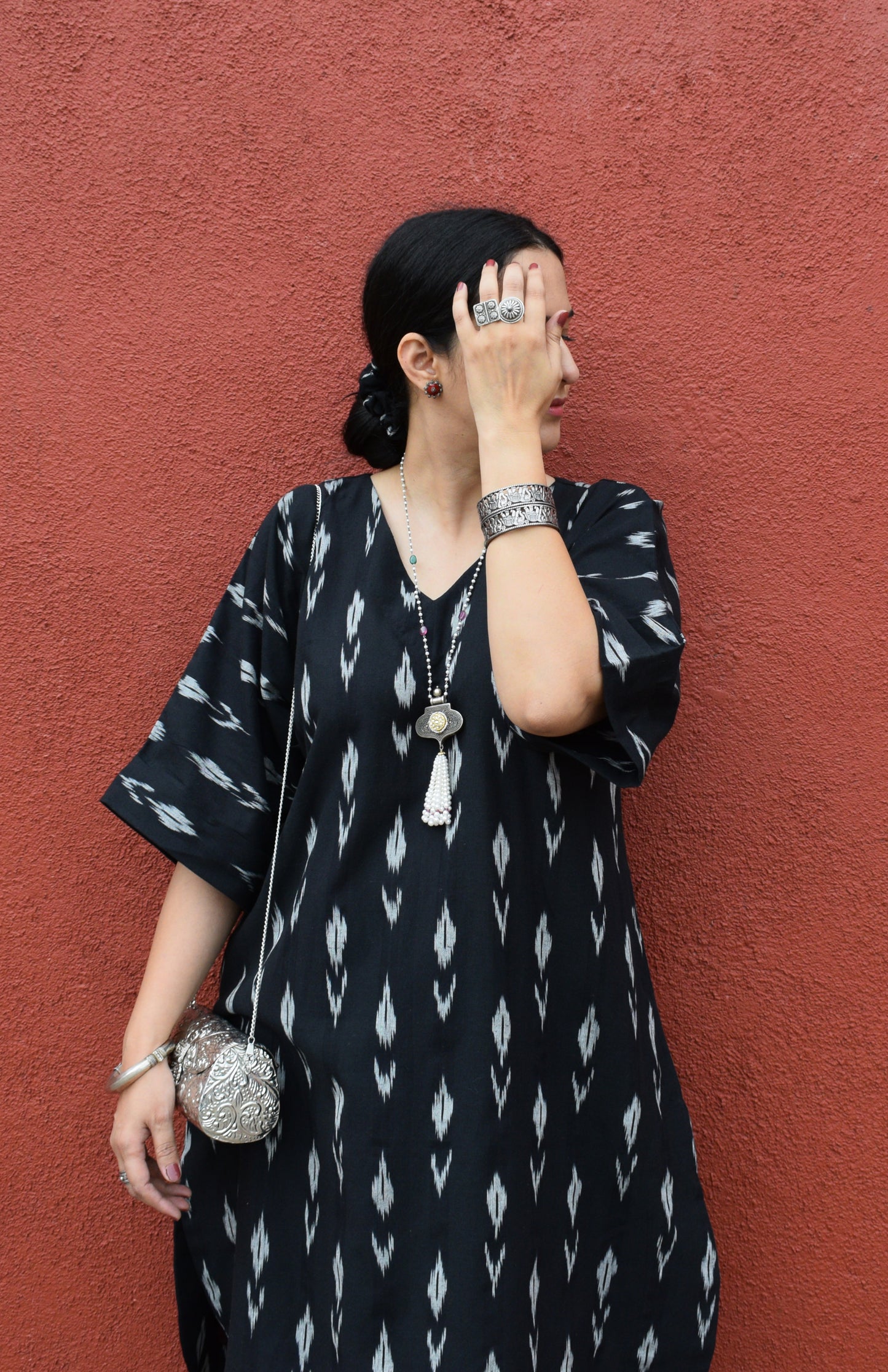 Black Ikat choga and pants