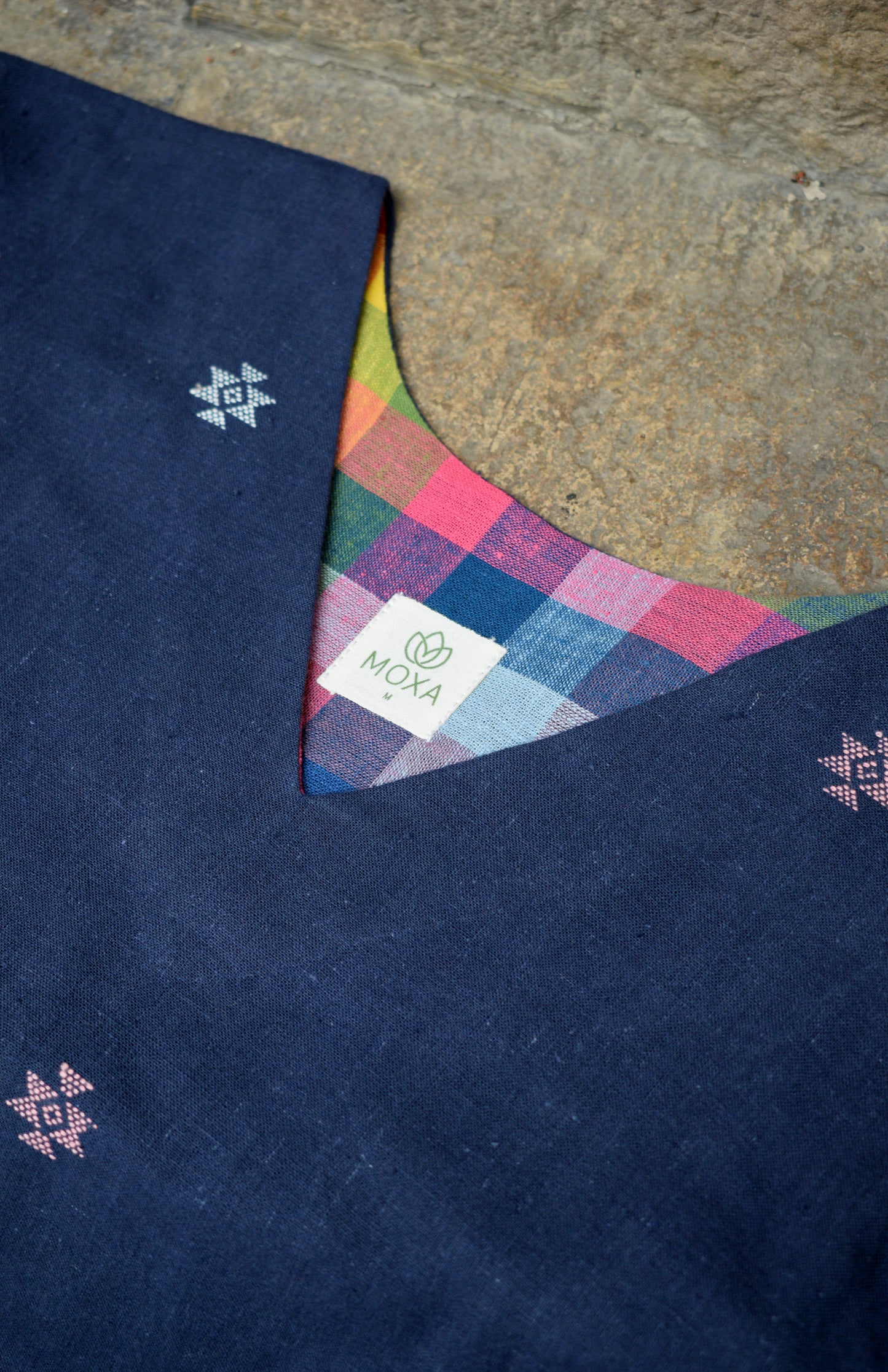 Navy blue Chowmukh Kala Cotton Choga and pants