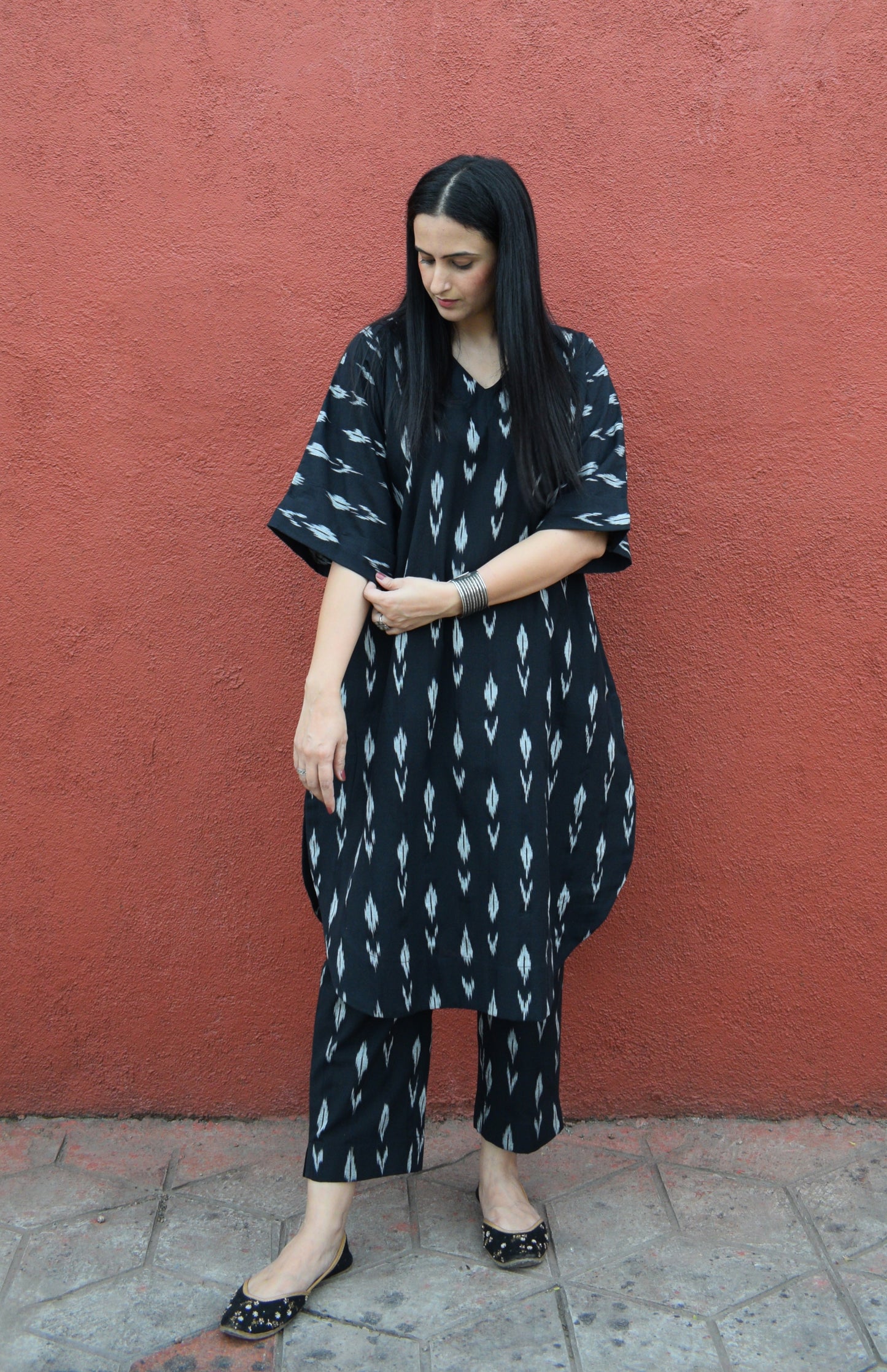 Black Ikat choga and pants