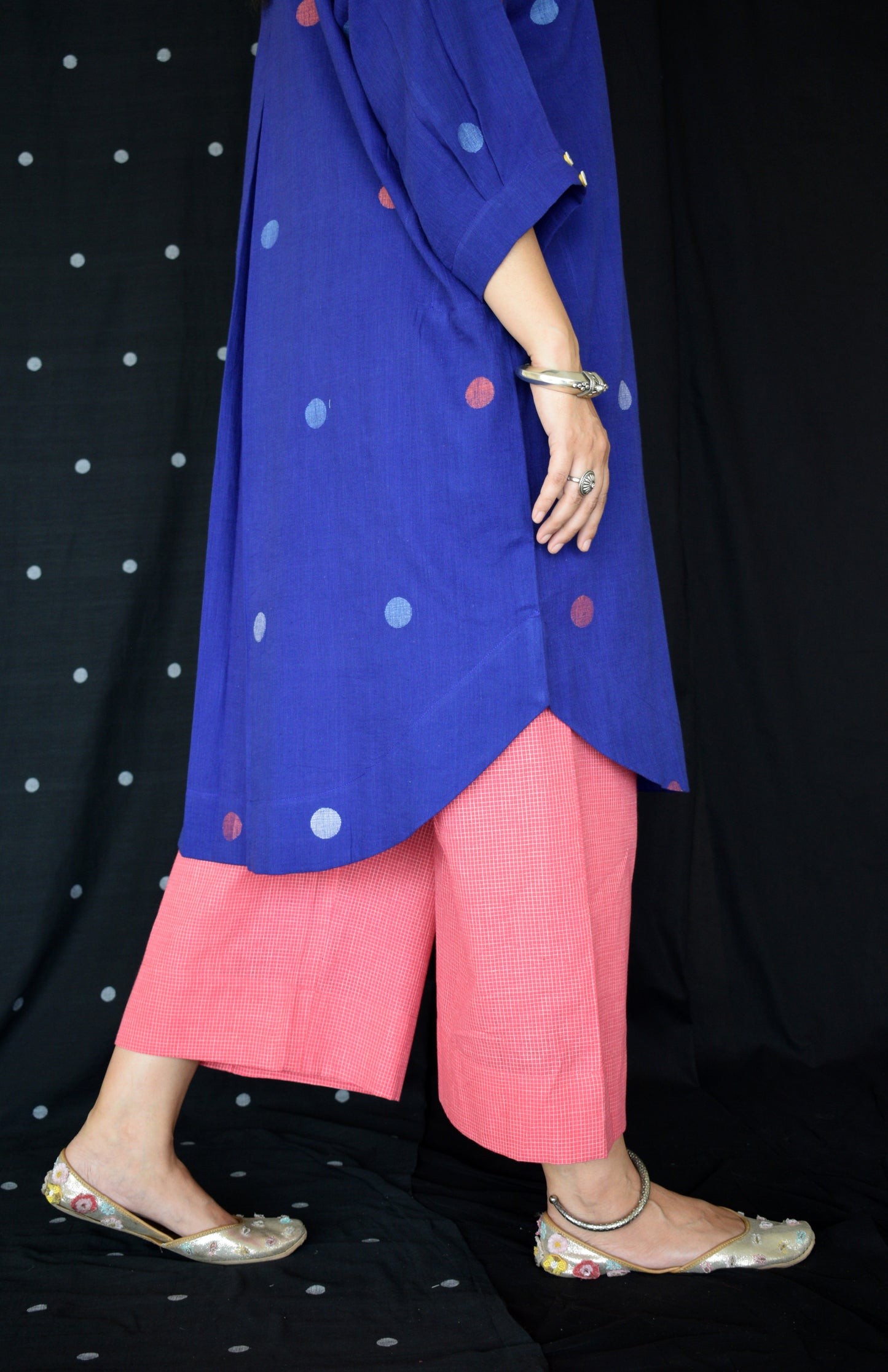 Pink Handwoven Checks Pyjama