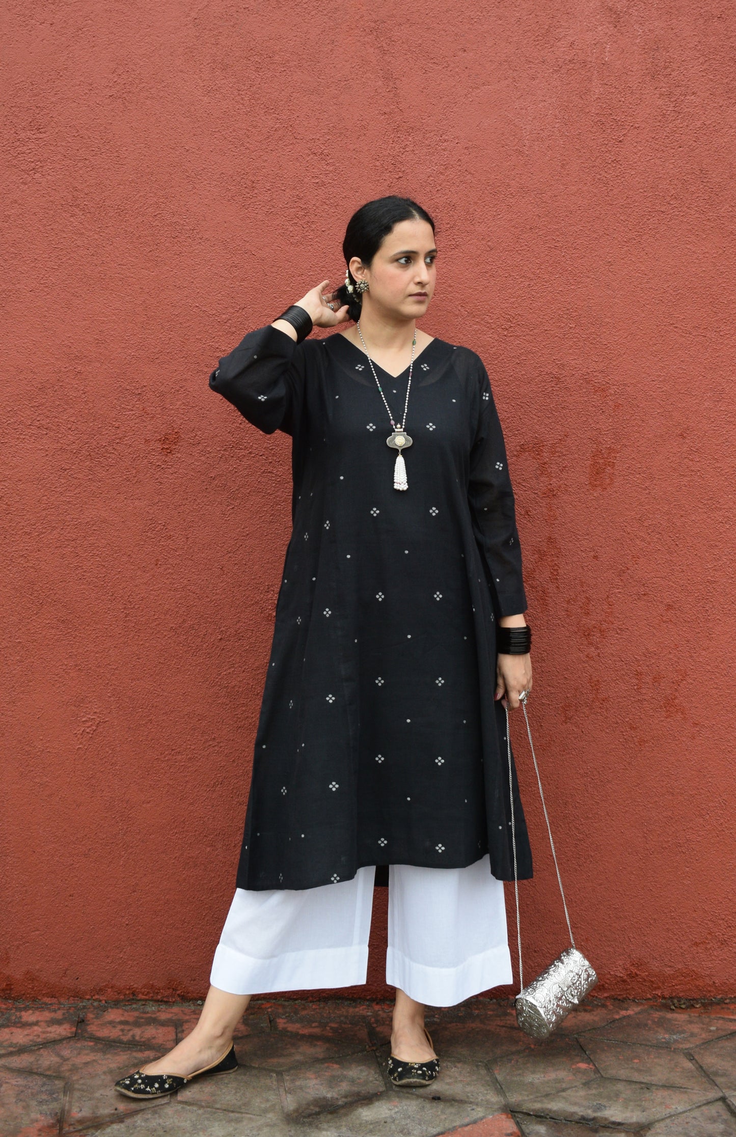 Black Jamdani Phiran