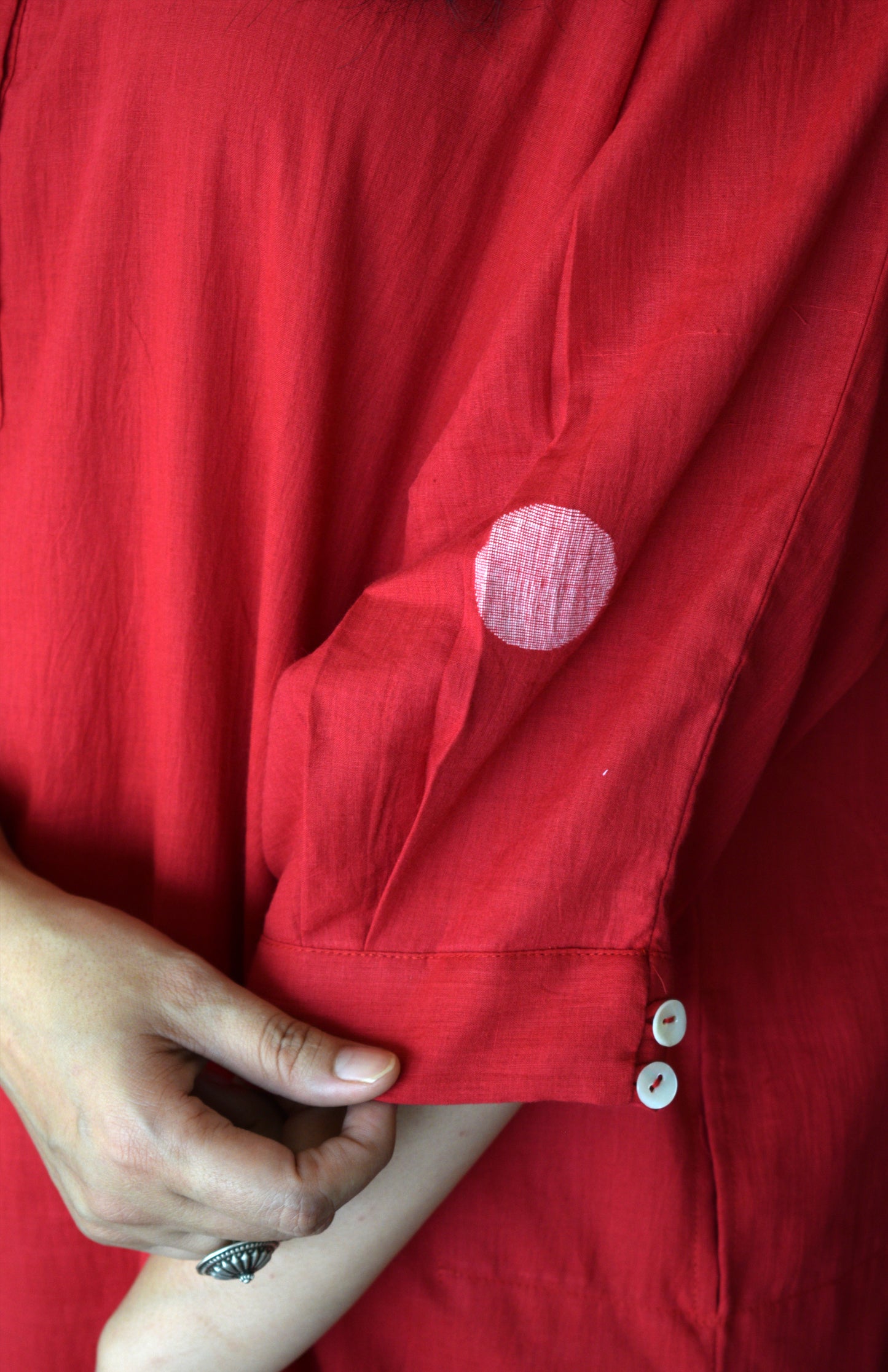 Red jamdani Antifit Polka dot kurta