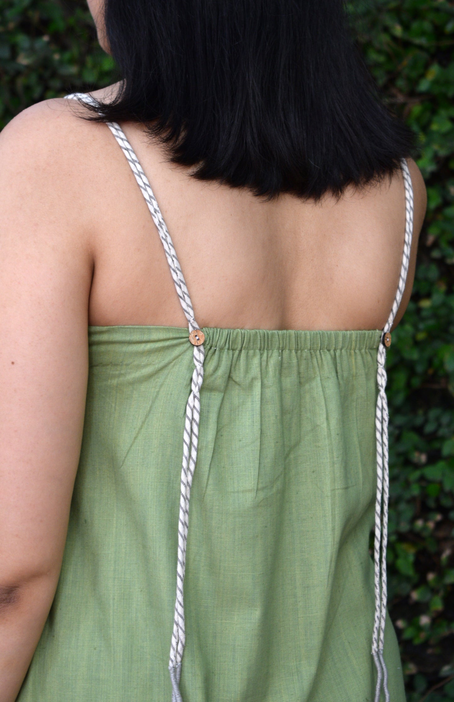 Light green A-line handspun maxi dress | Rescue