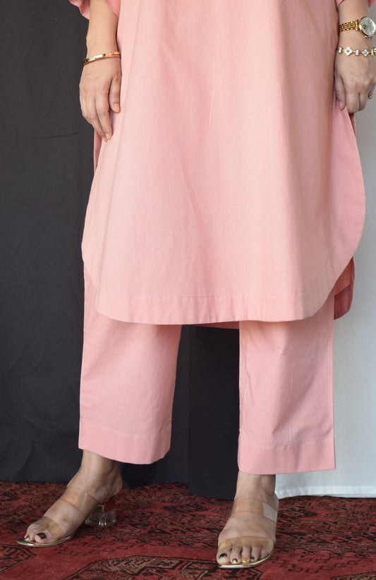 Coffee pink straight fit pants
