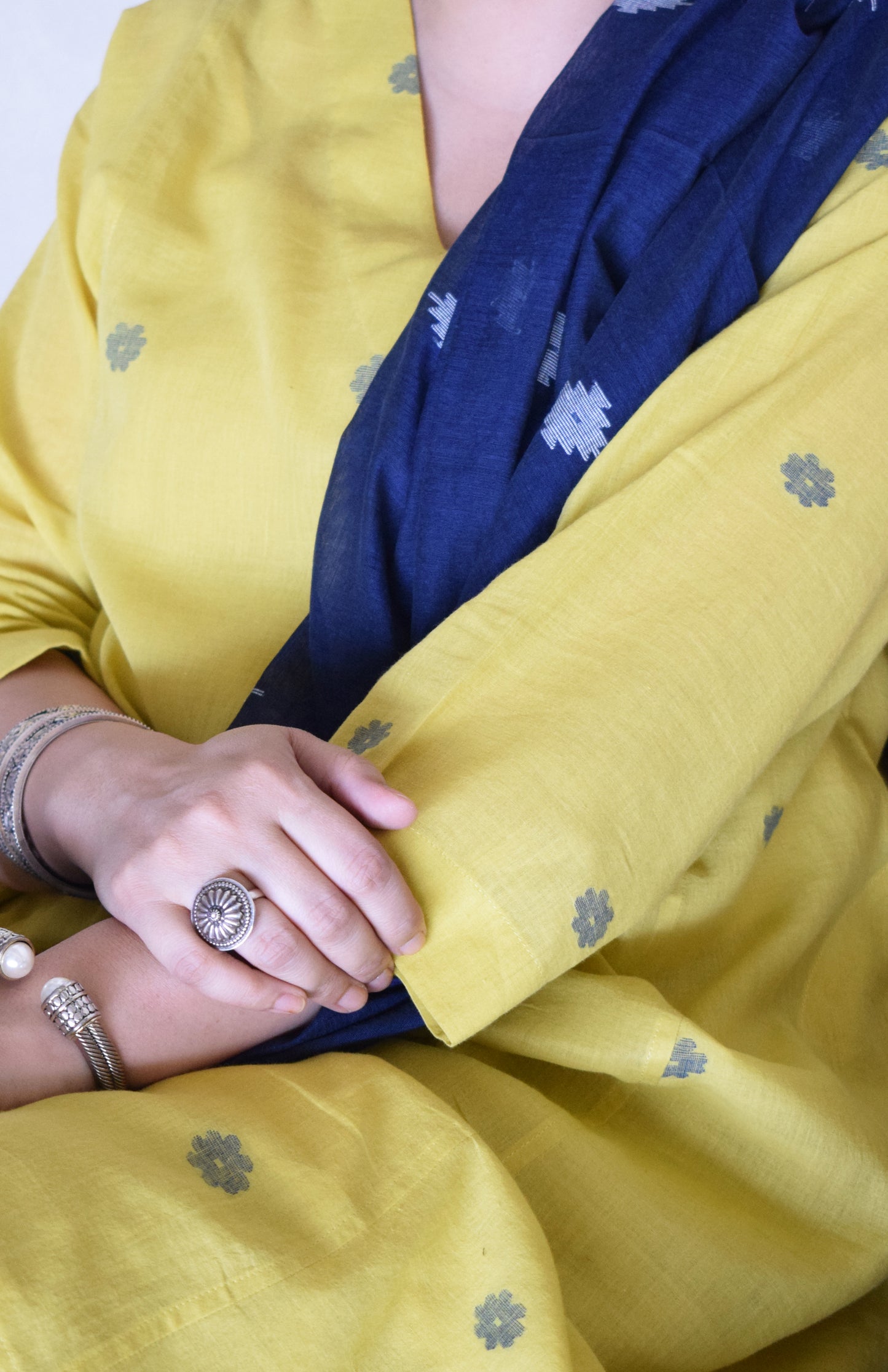 Sunshine Yellow Jamdani Phiran
