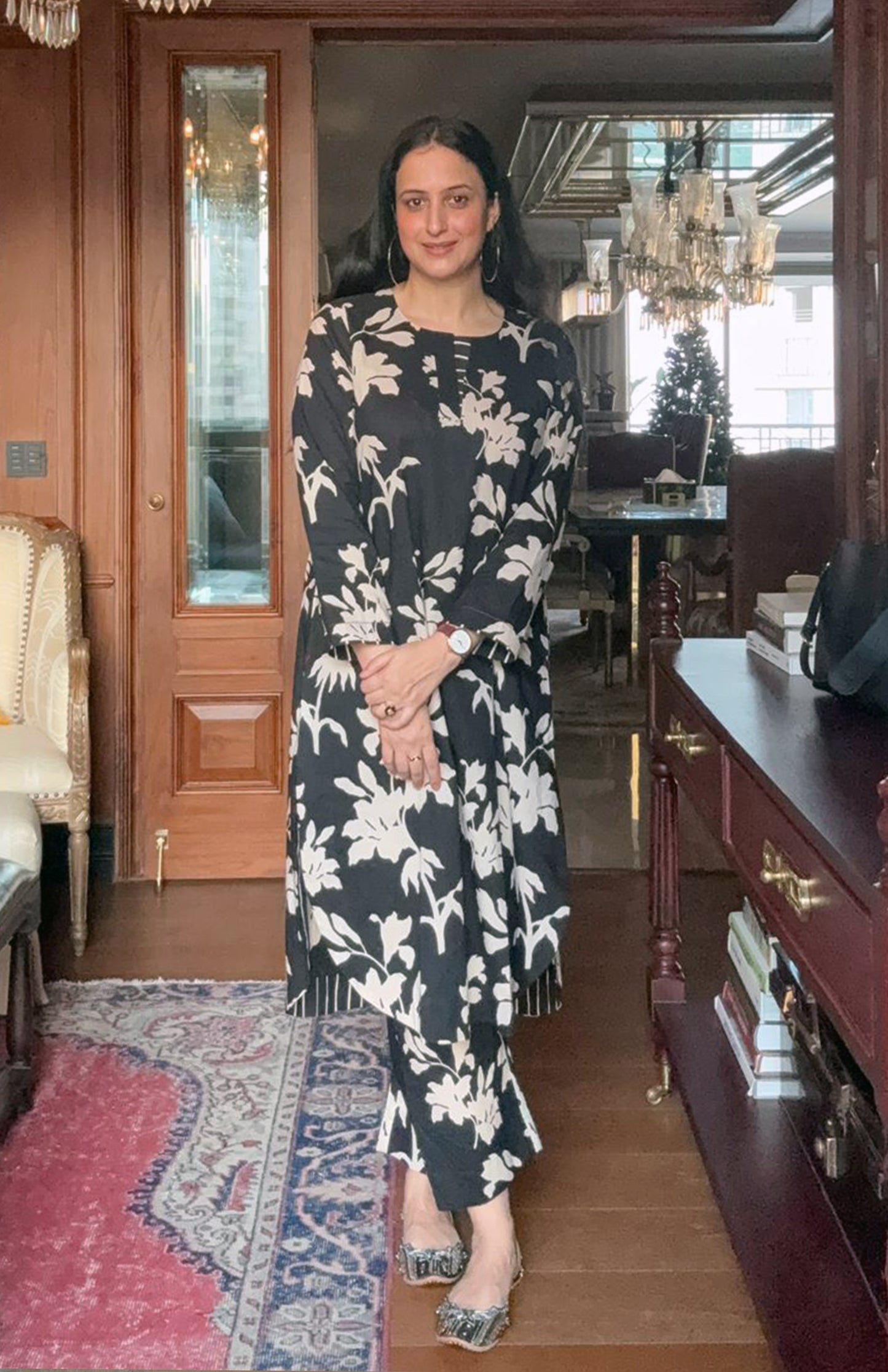 Black Floral Co-Ord Set