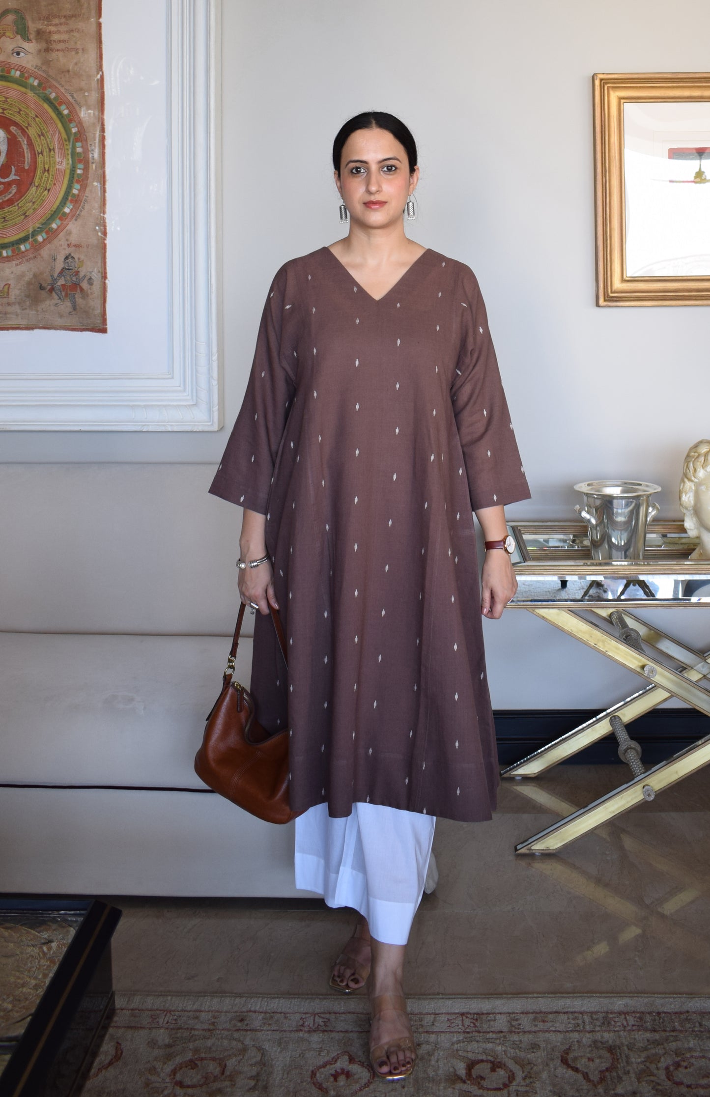 Brown Jamdani Phiran