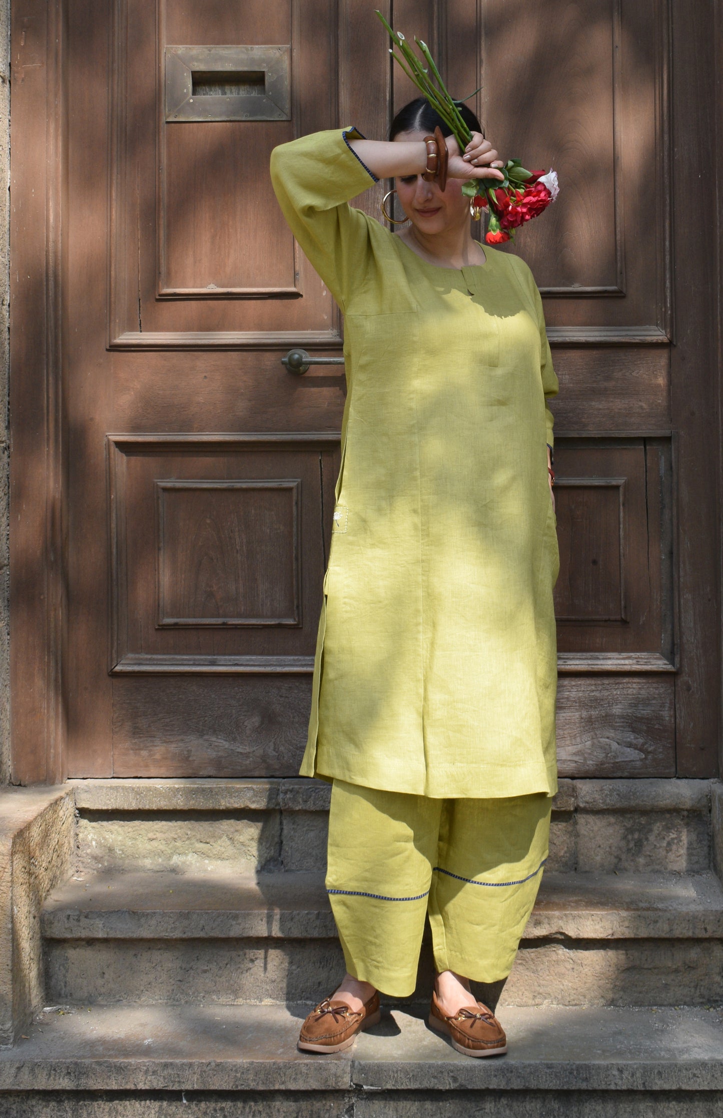 Fresh Lime Linen Pants