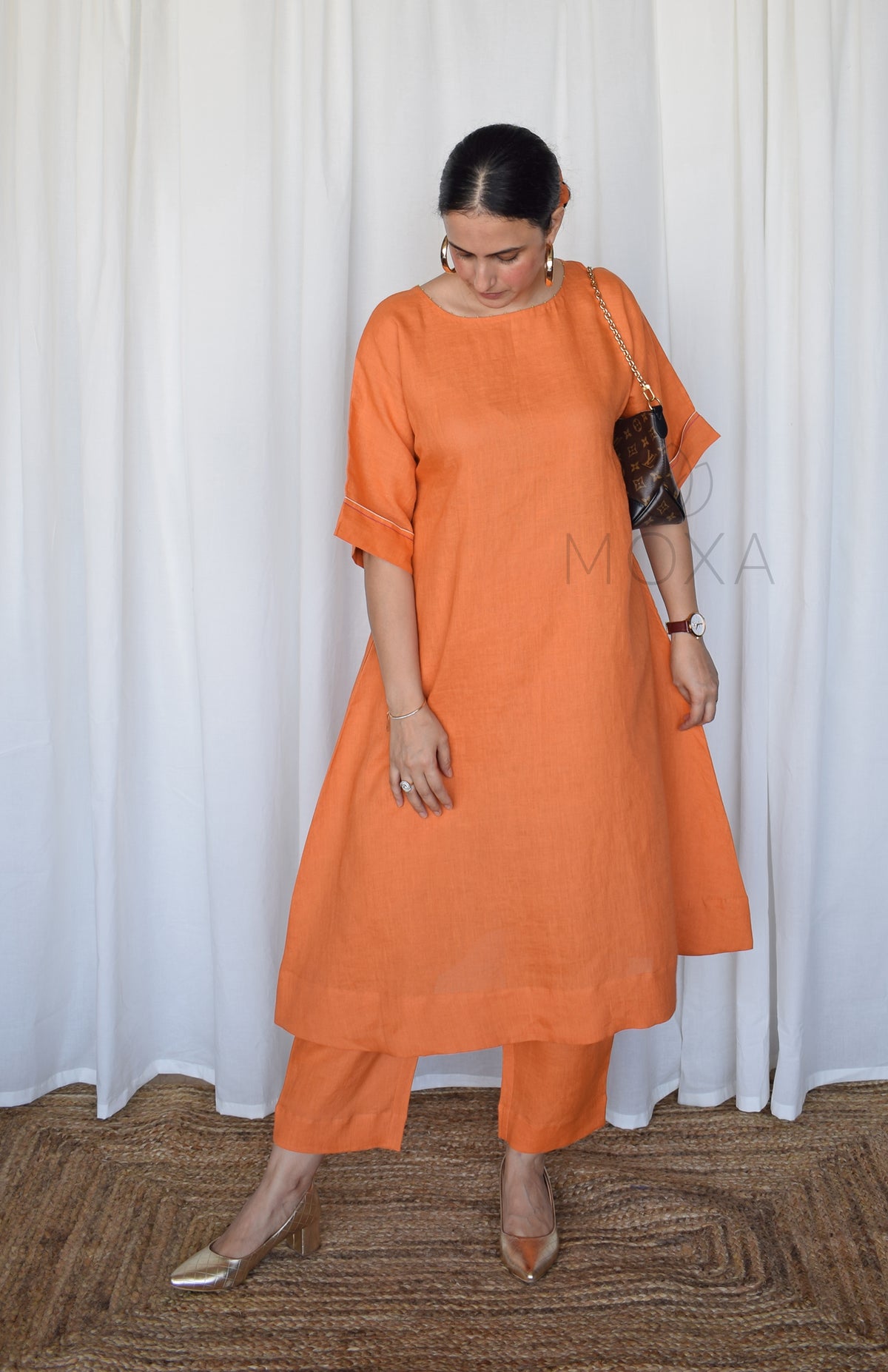 Rust Orange Linen Pants