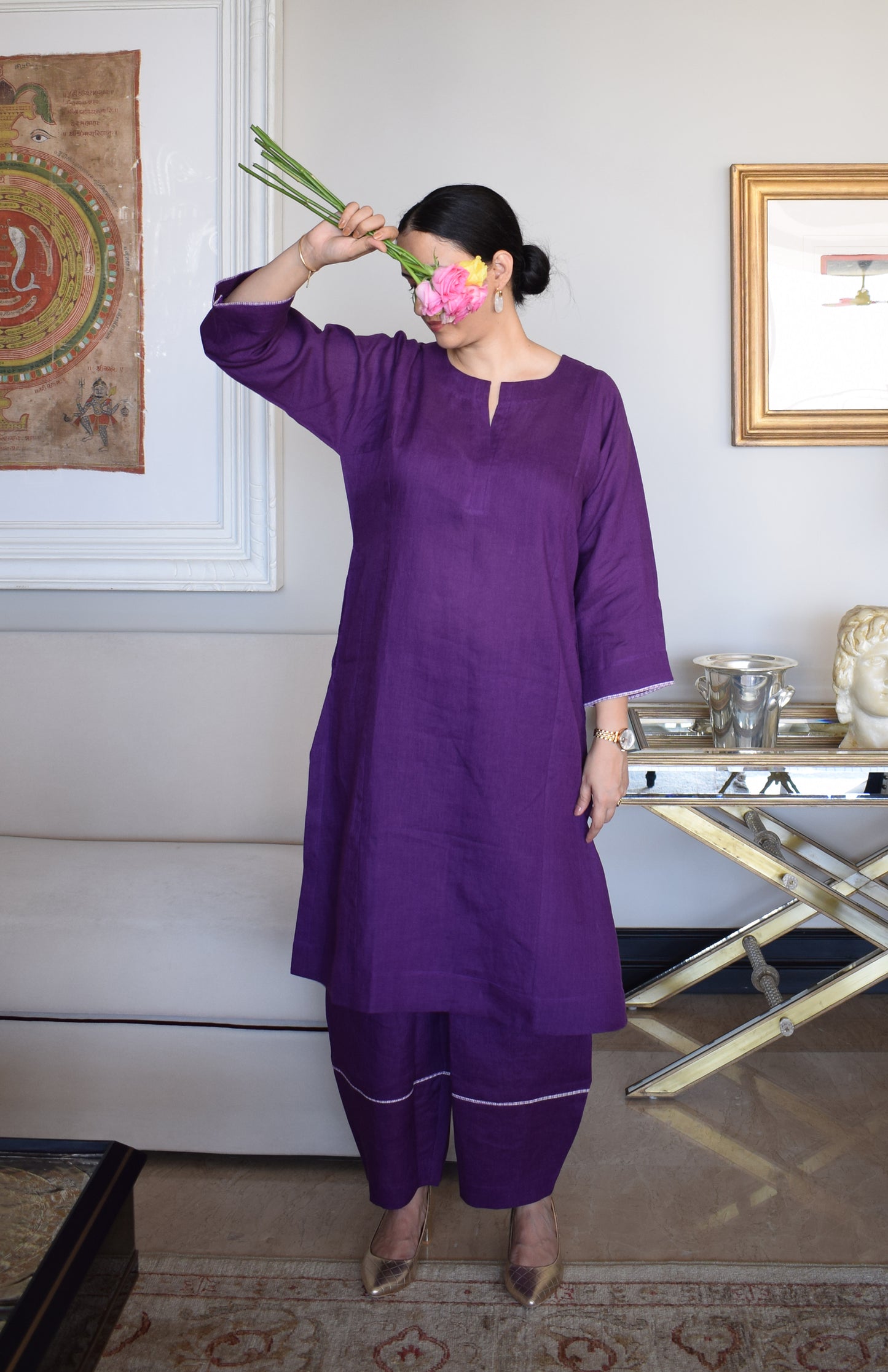 Purple Linen Trousers