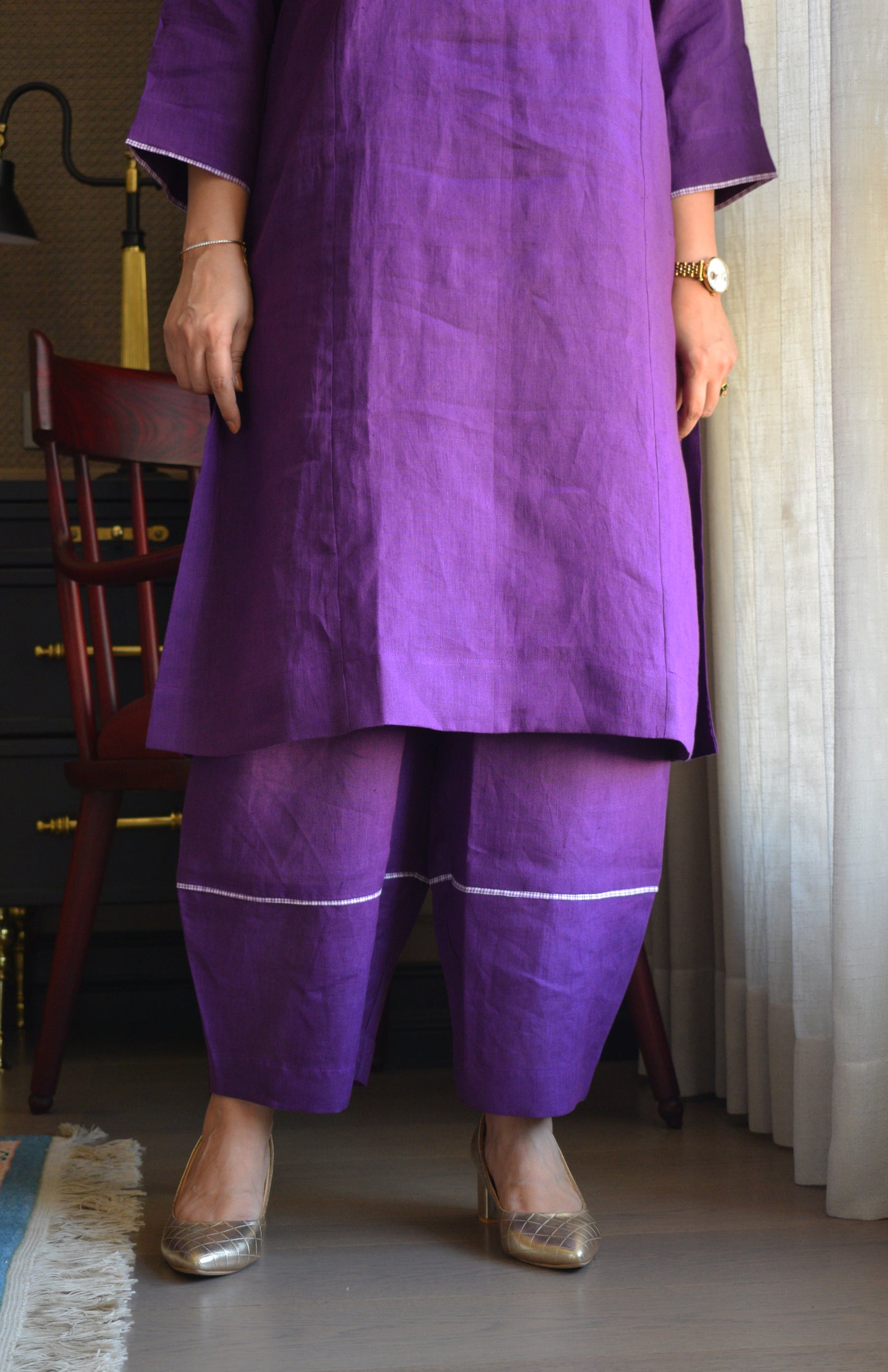 Purple Linen Trousers