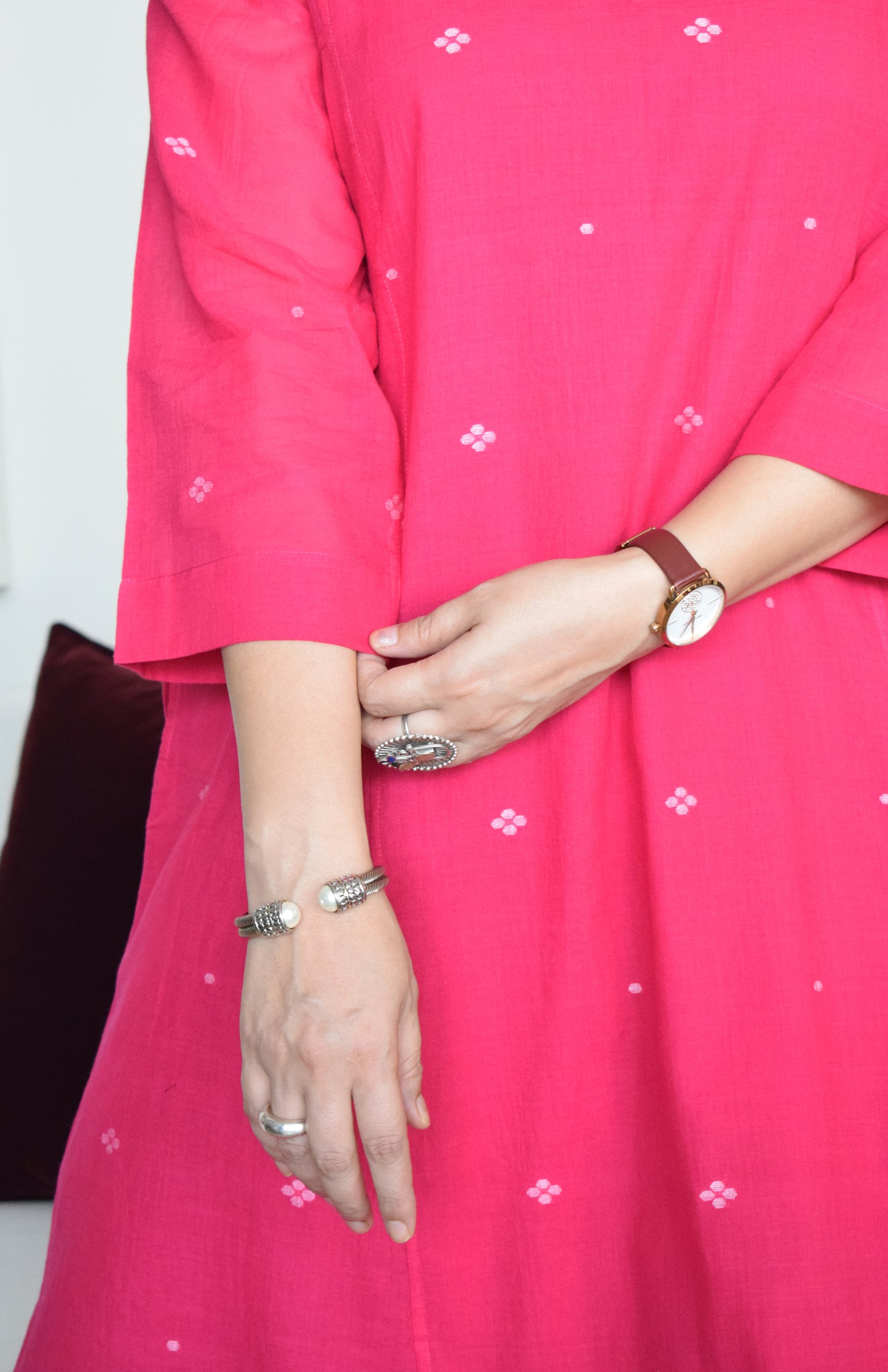 Rani Pink Jamdani Phiran