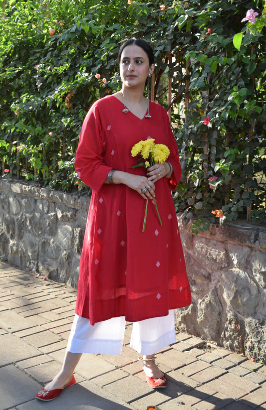 Red jamdani Phiran