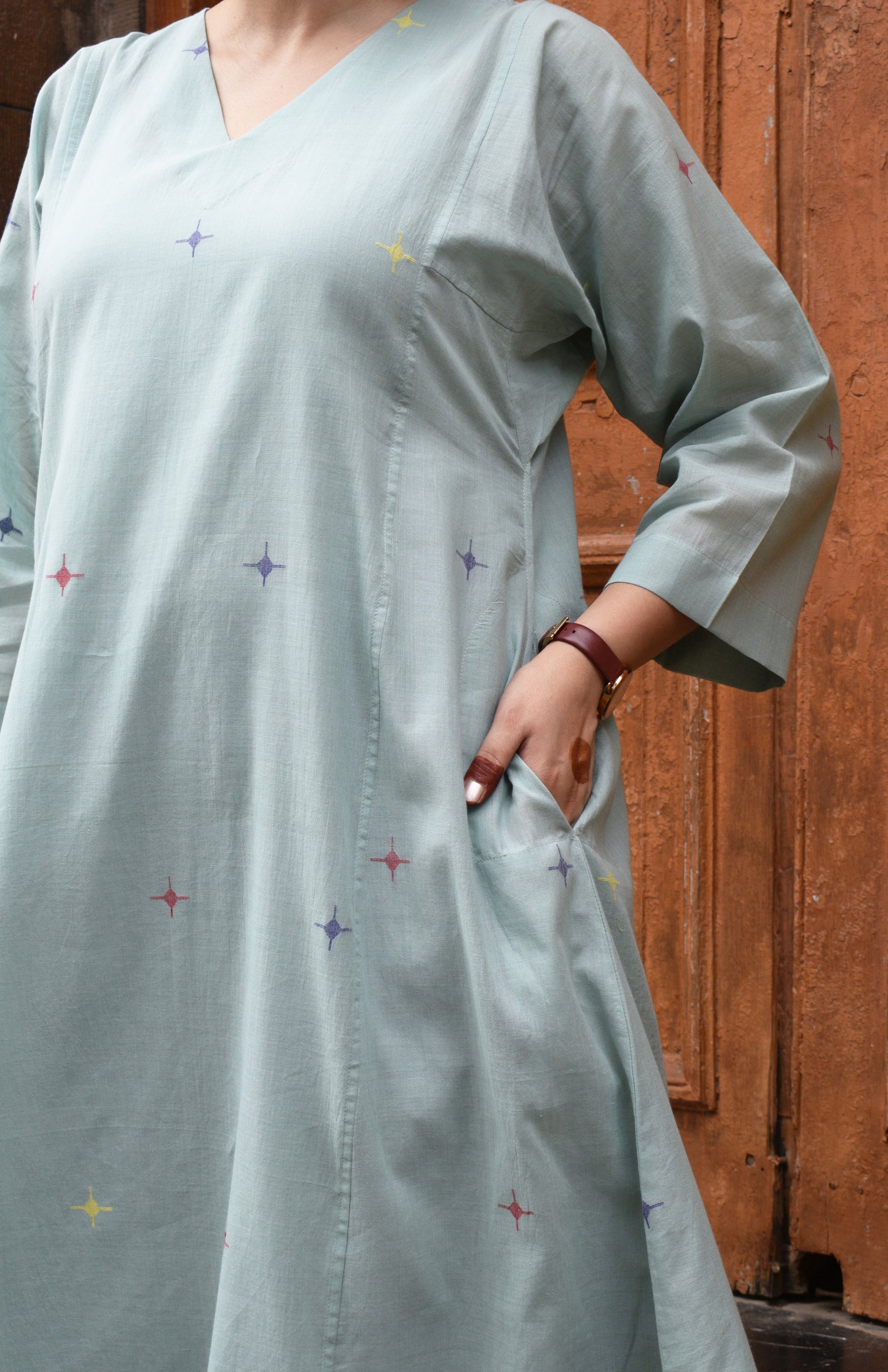Sea Green Jamdani Phiran