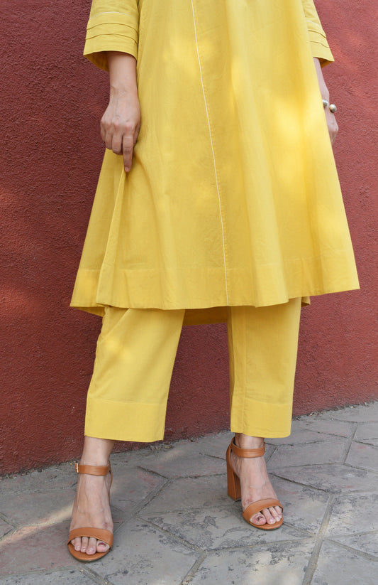 Yellow straight leg cotton pyjama