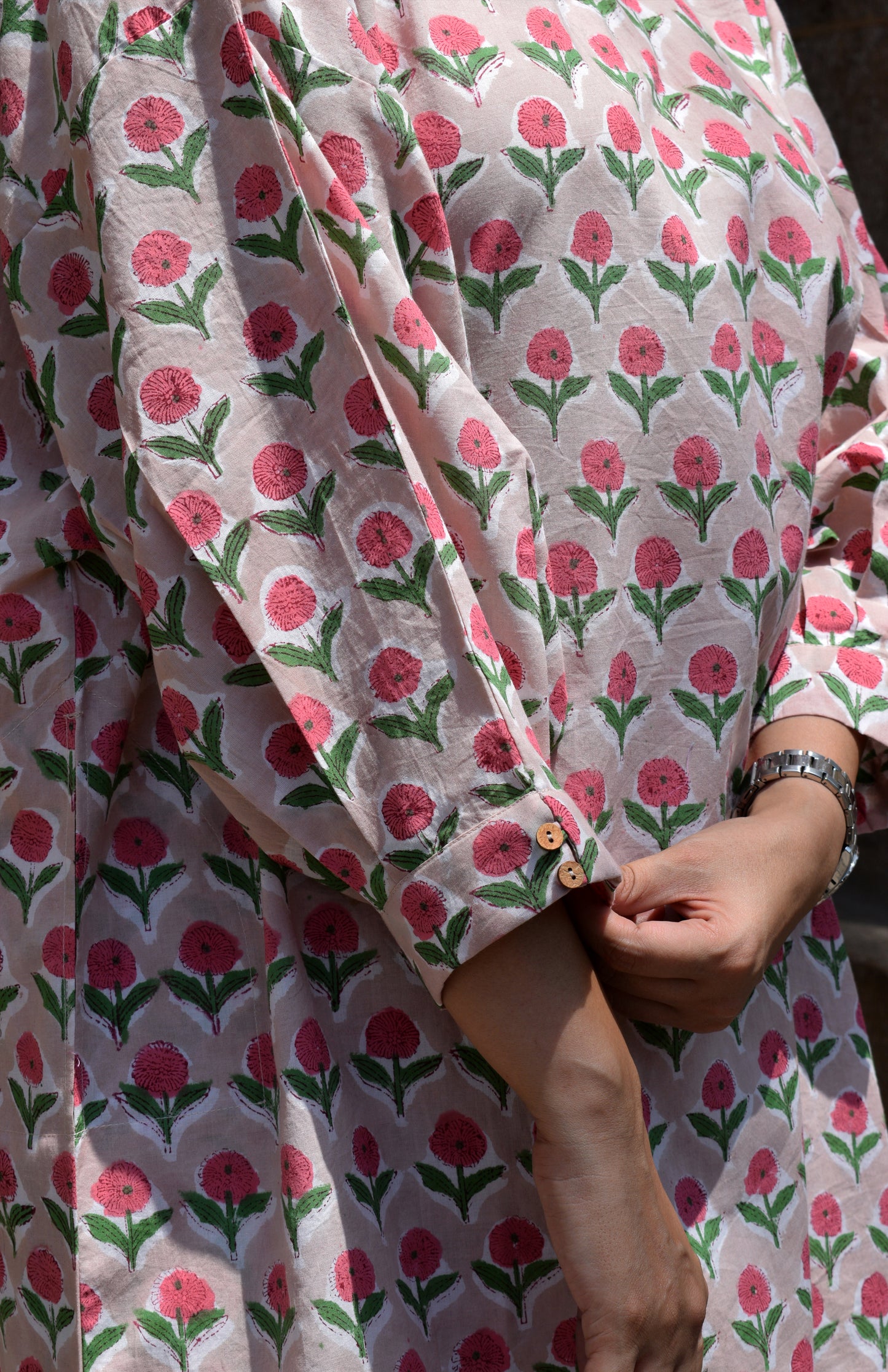 Pink Hand block printed Antifit co-ord set