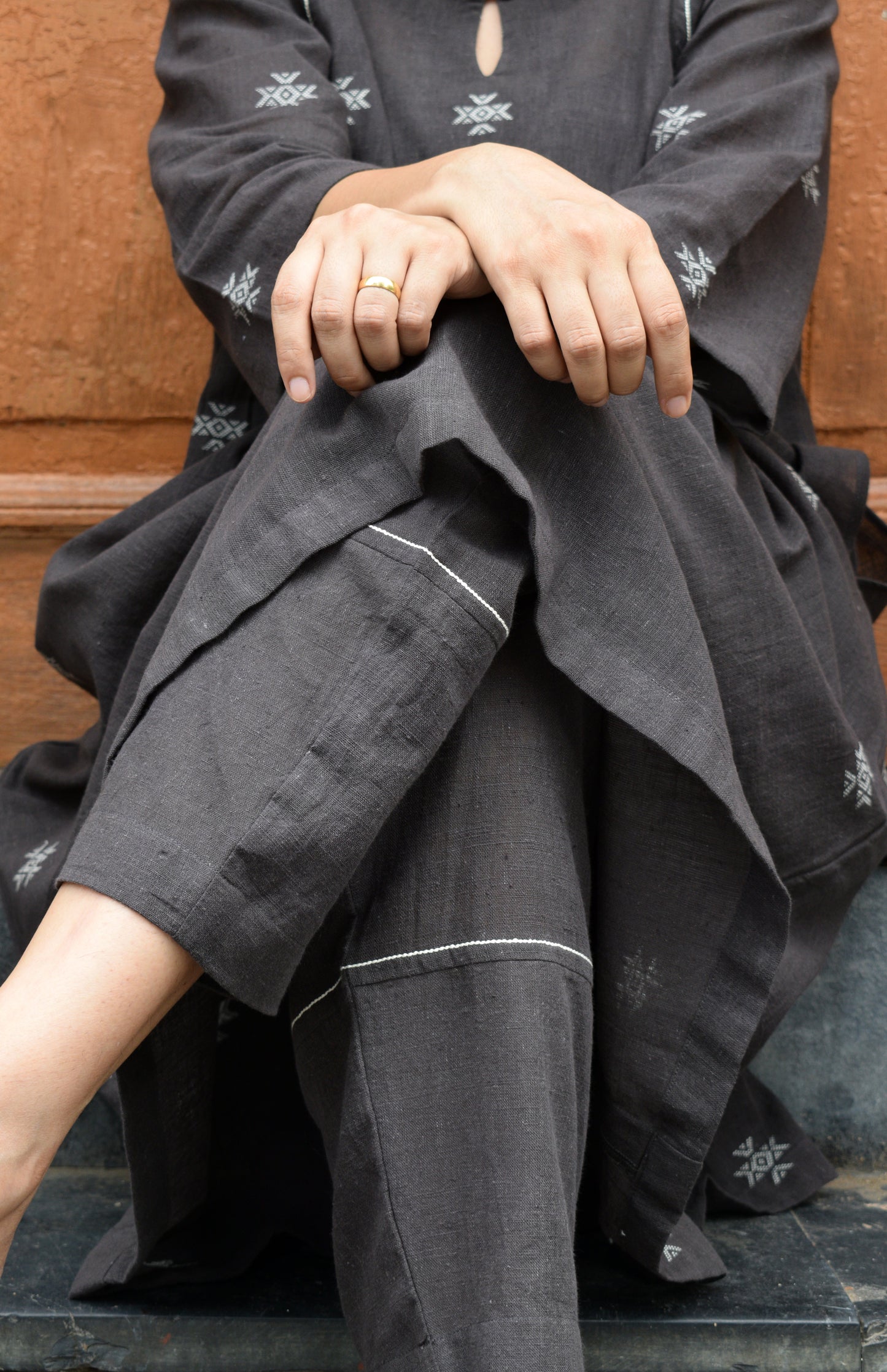 Charcoal kala cotton trousers