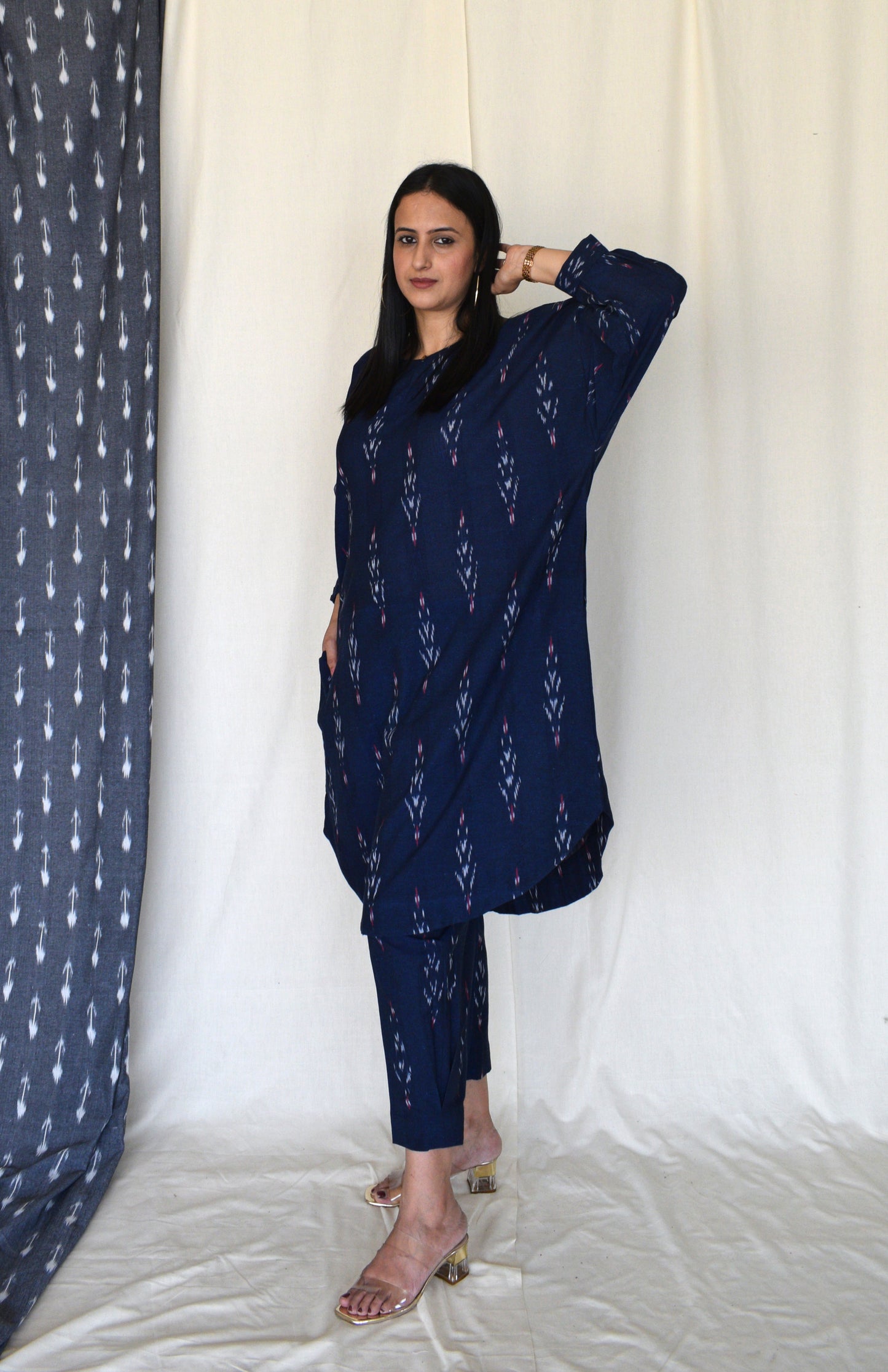 Navy Blue Ikat Antifit co-ord set