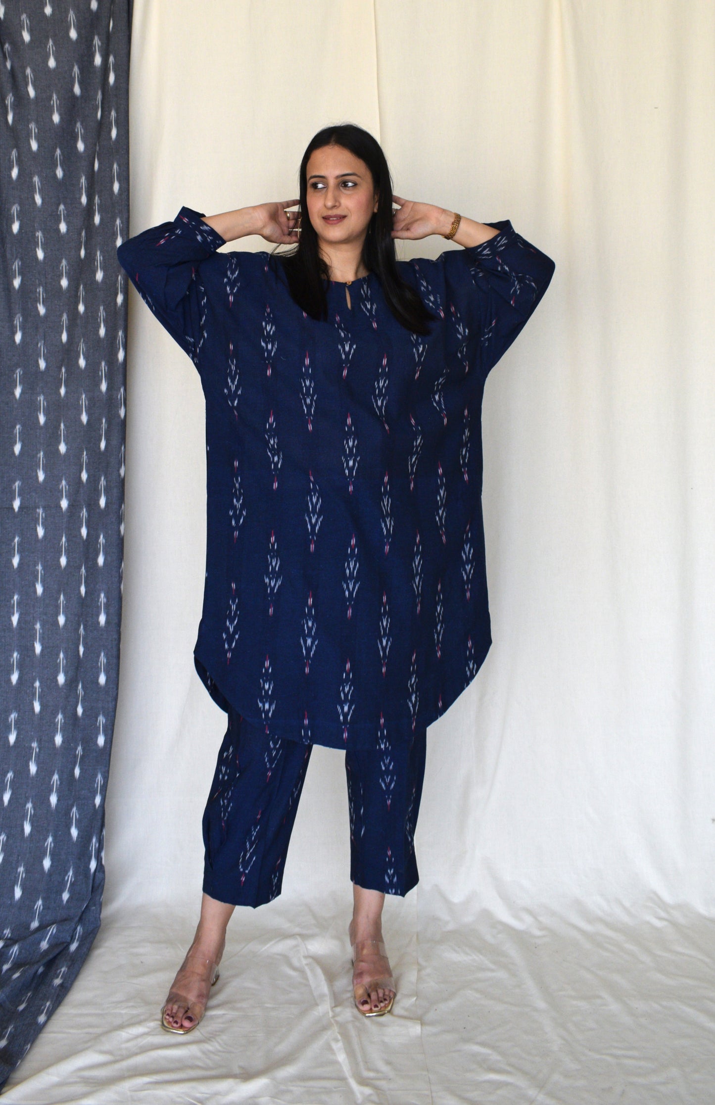 Navy Blue Ikat Antifit co-ord set