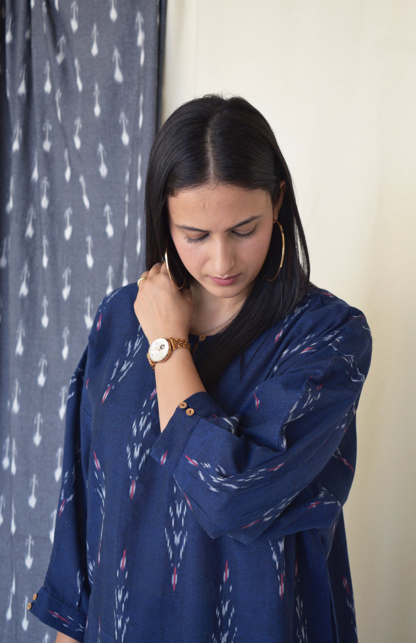 Navy Blue Ikat Antifit co-ord set