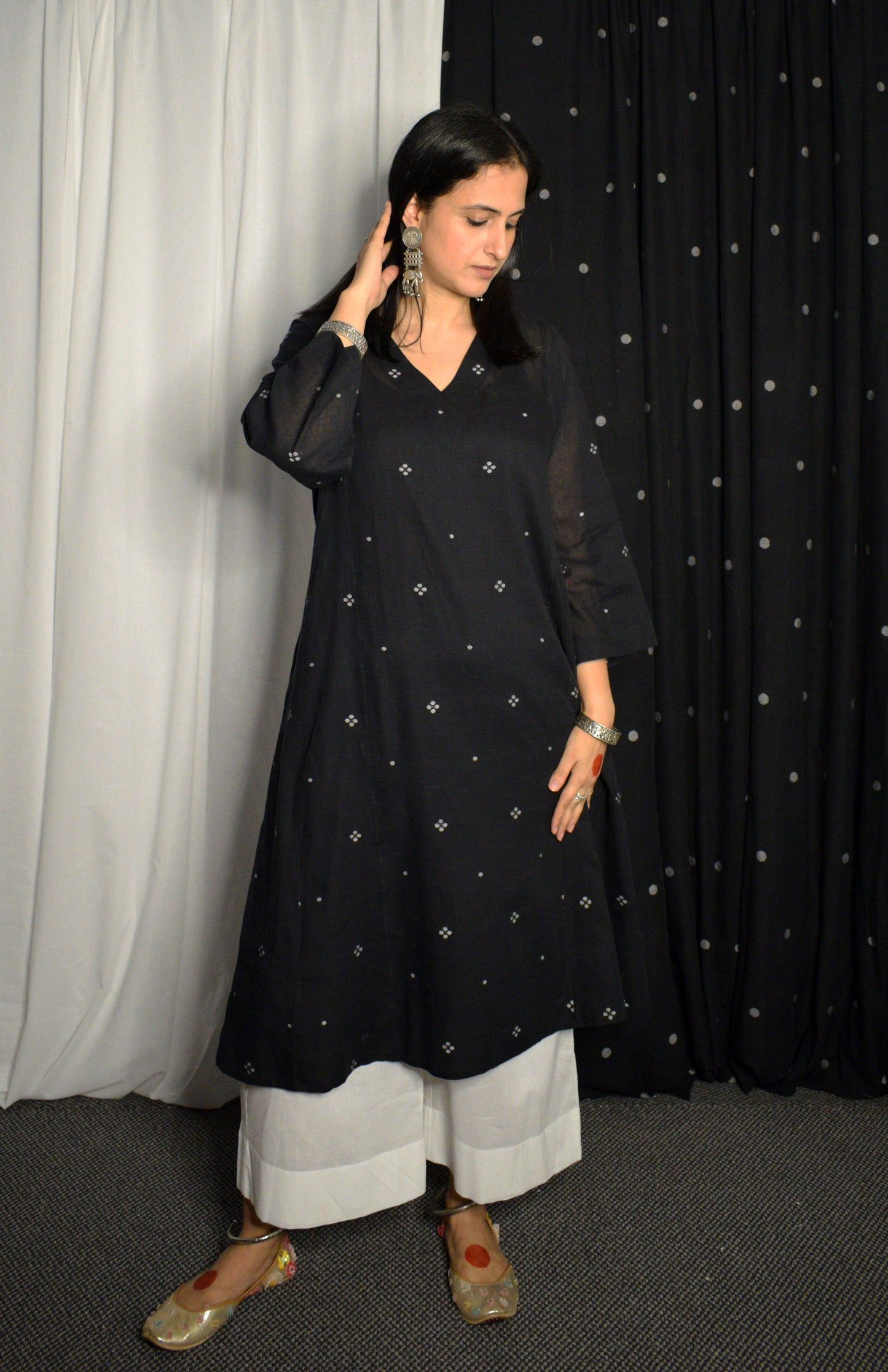 Black Jamdani Phiran