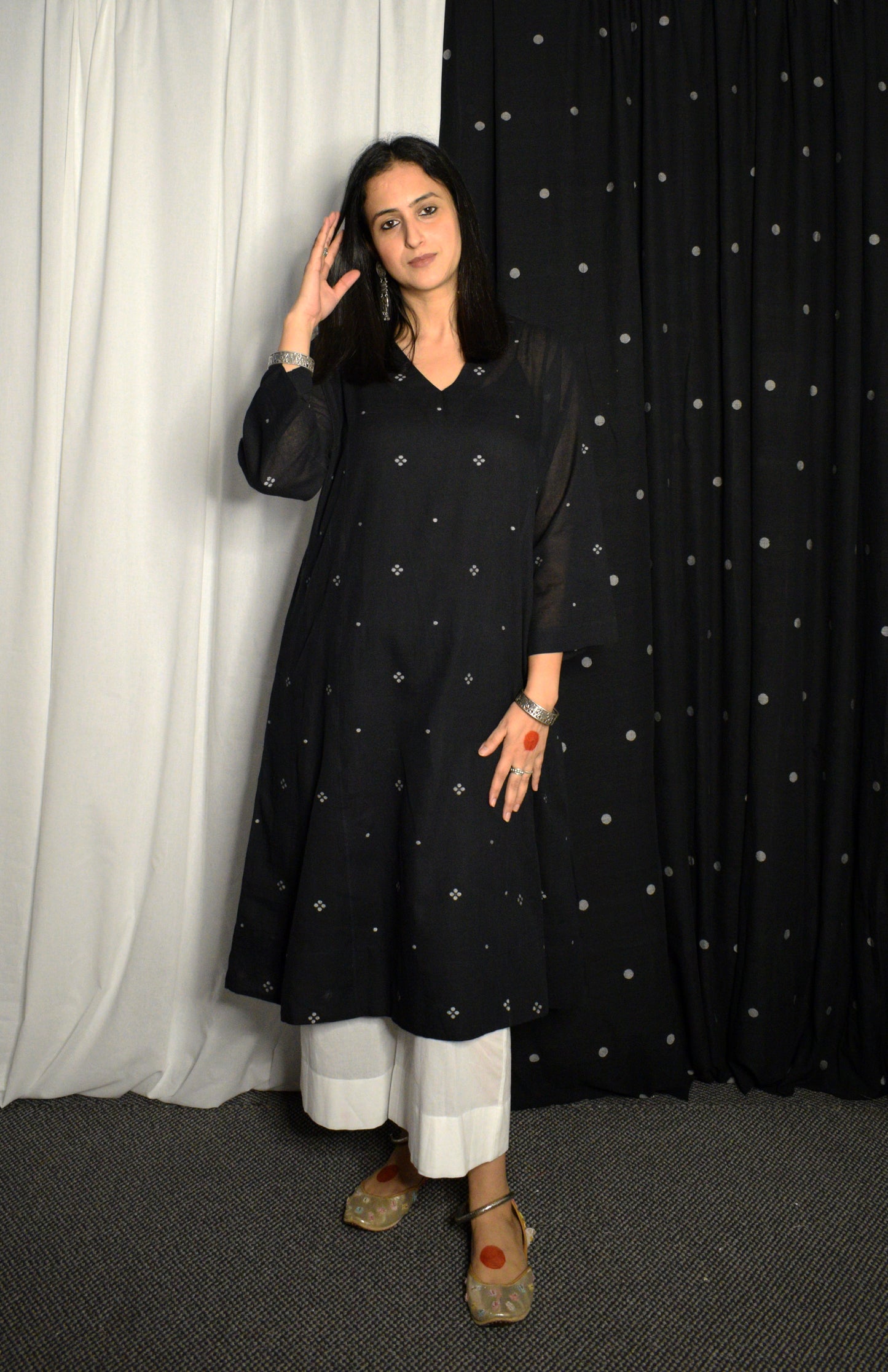Black Jamdani Phiran