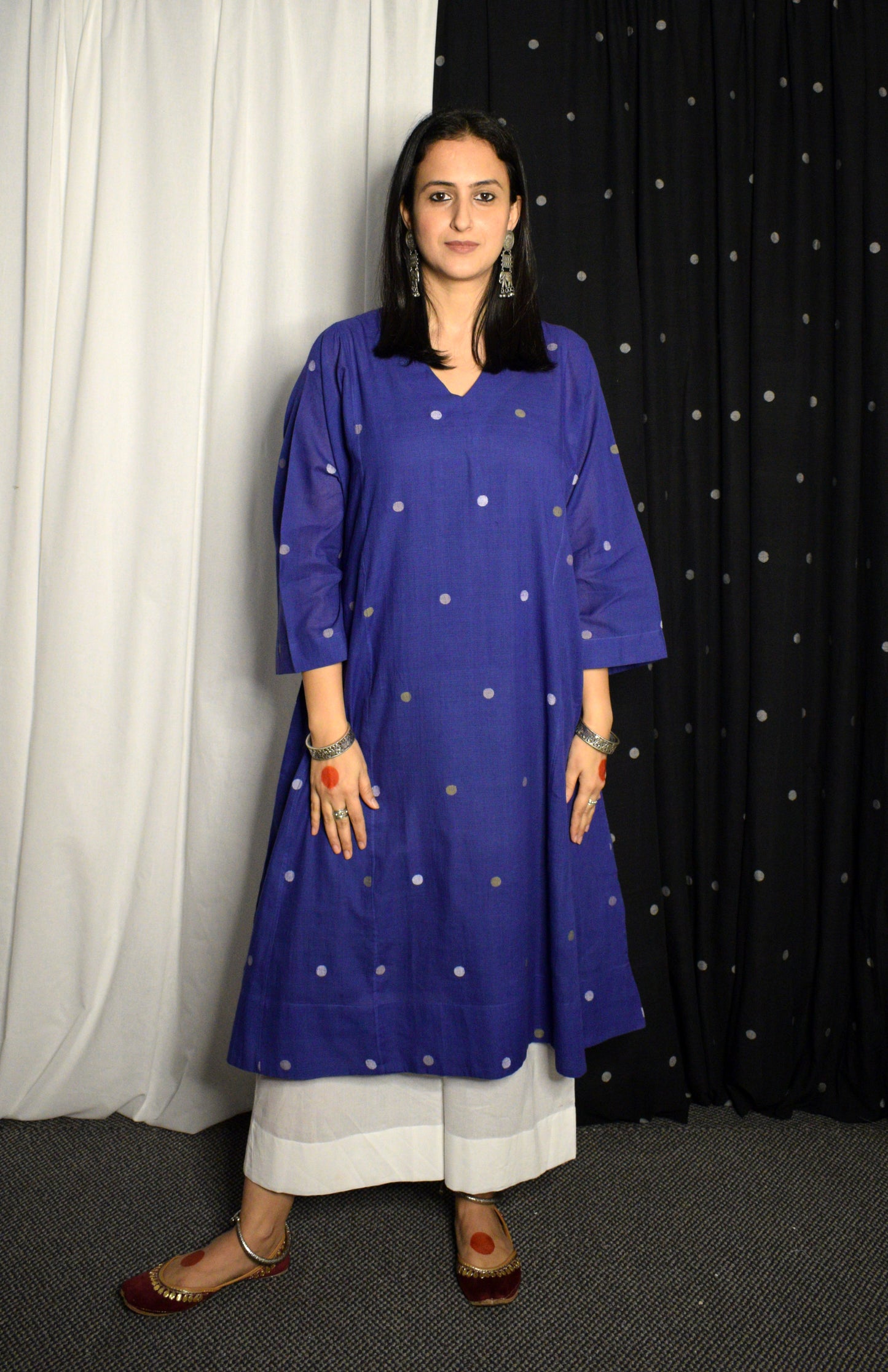 Blue Jamdani Phiran