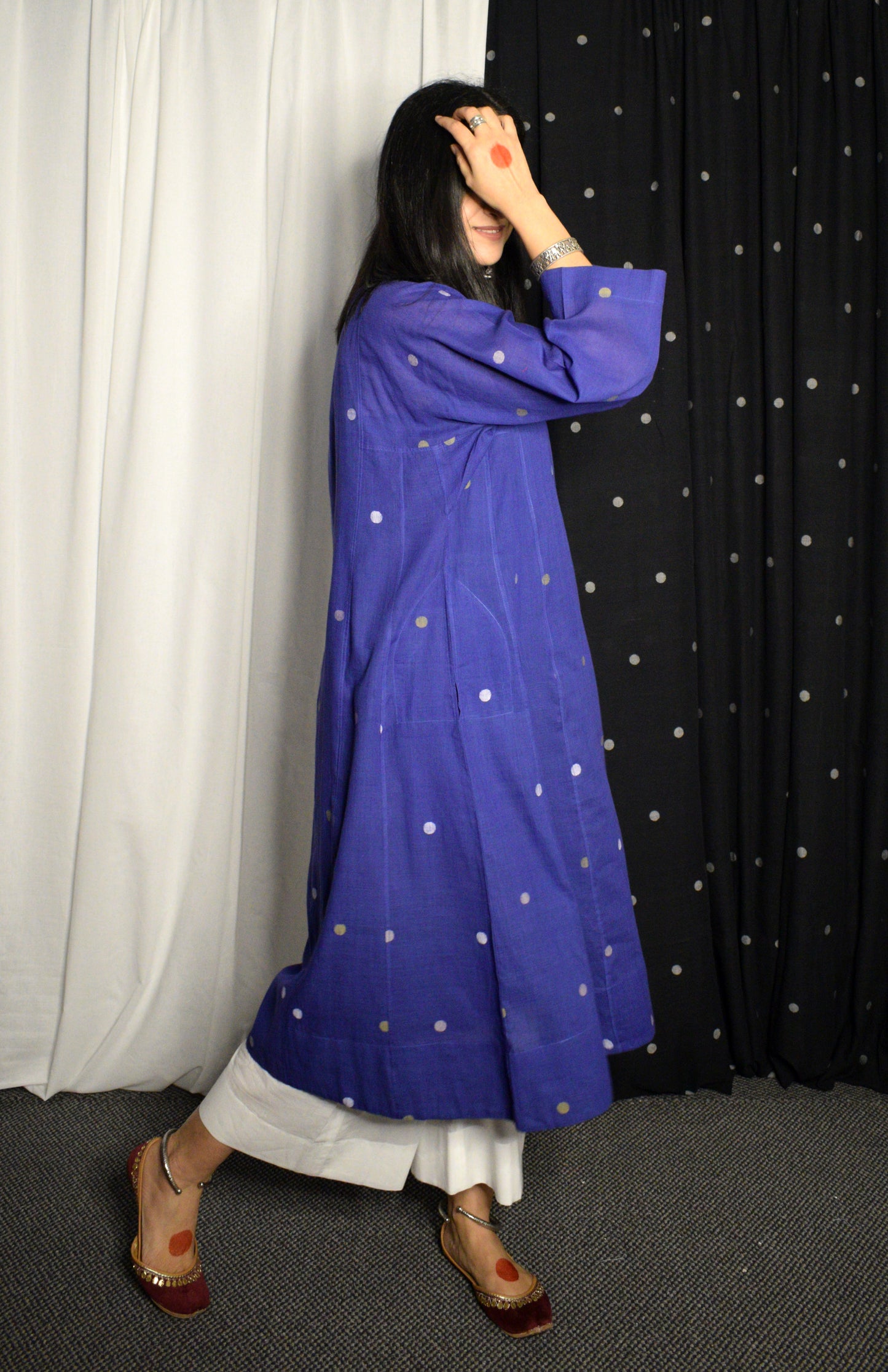 Blue Jamdani Phiran