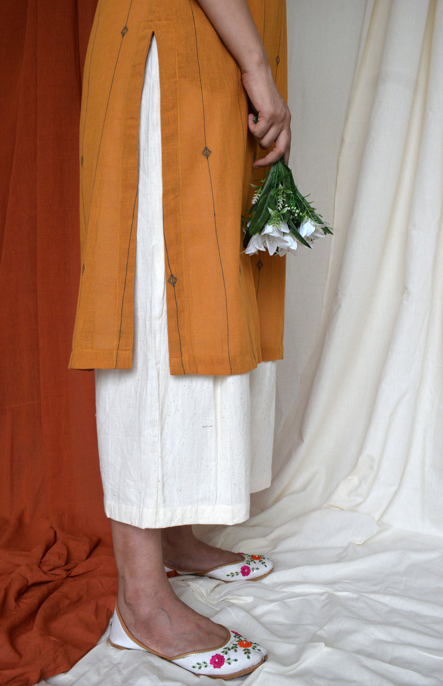 Ivory pleated Culottes
