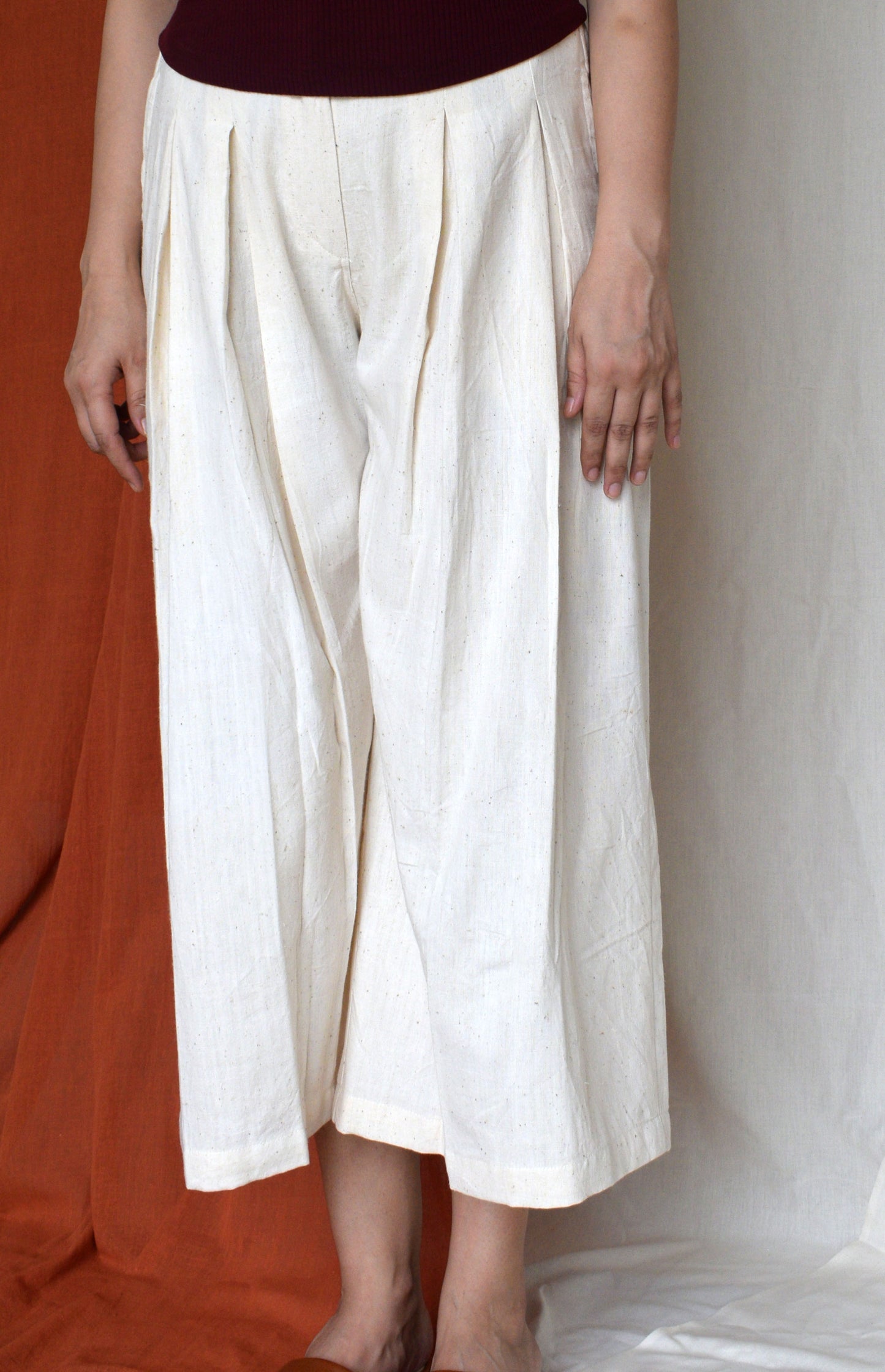 Ivory pleated Culottes