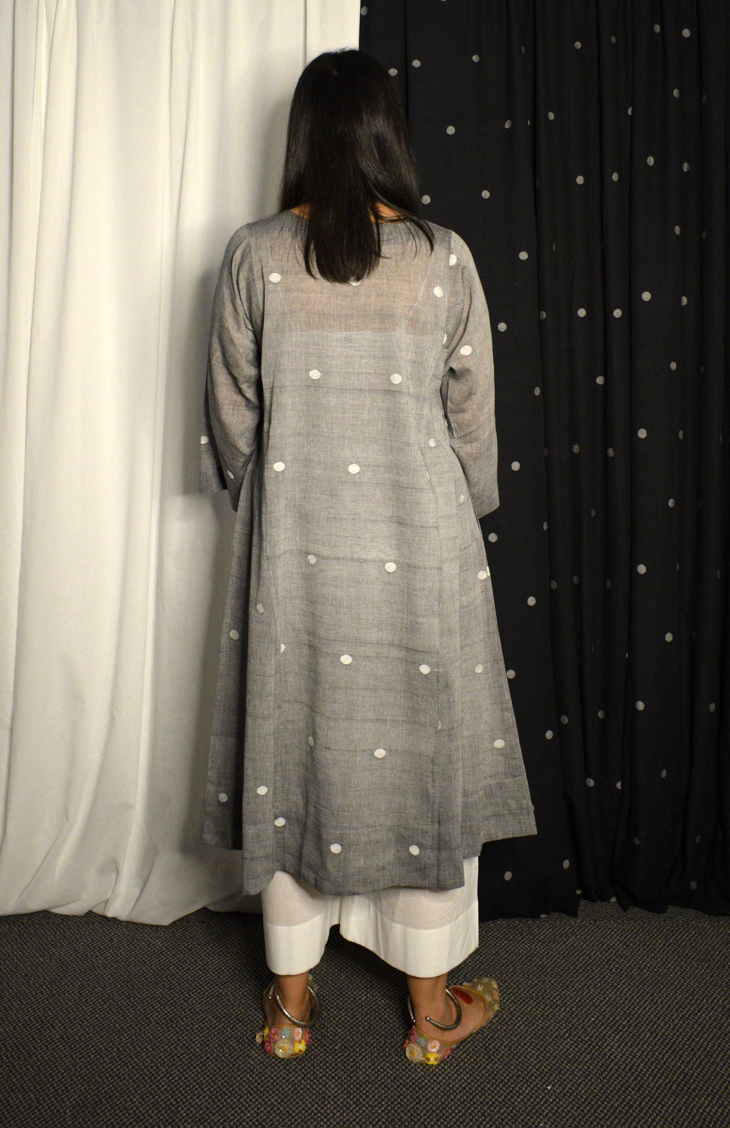 Grey jamdani phiran