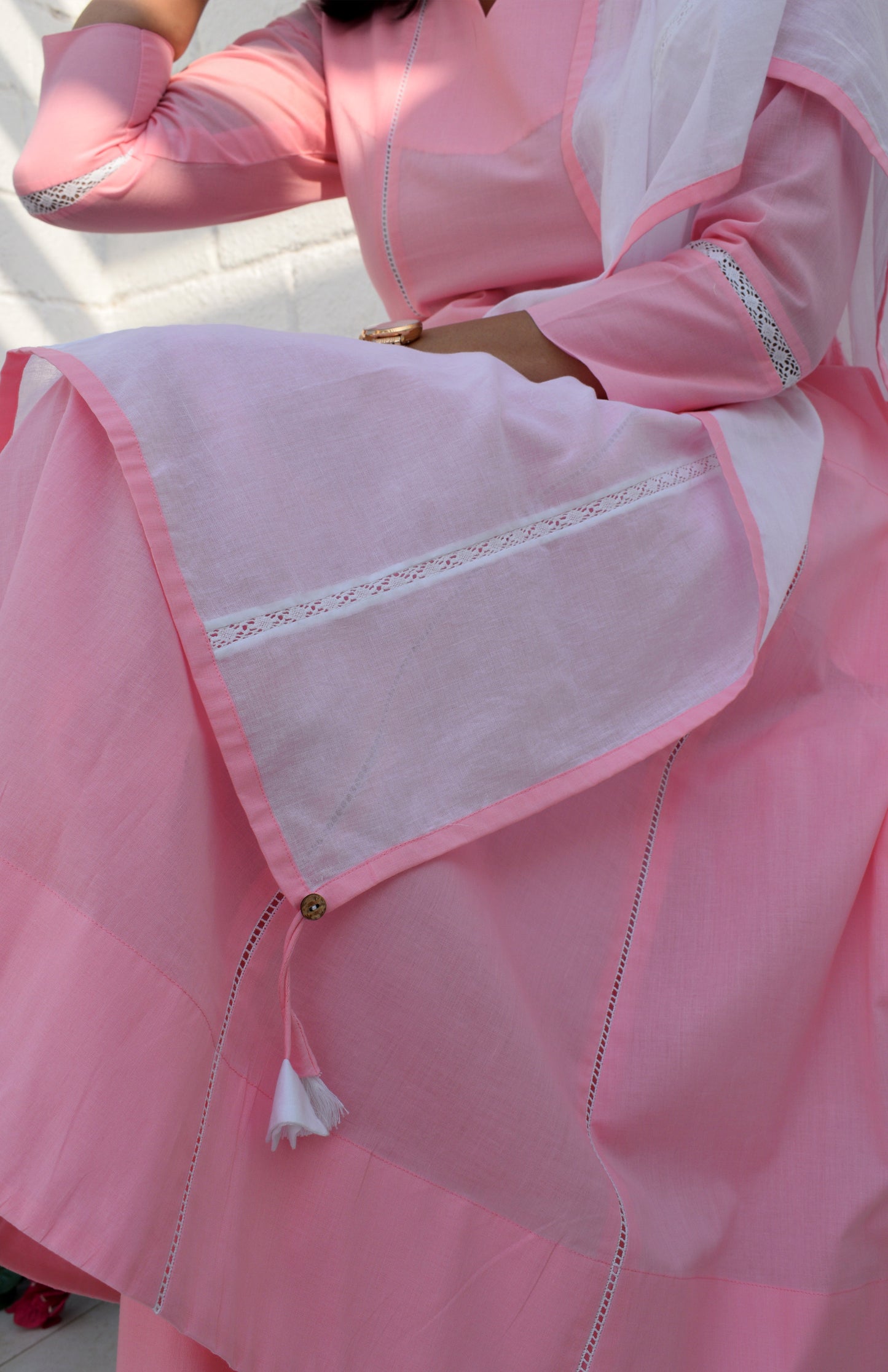 Sunkissed white mul cotton stole