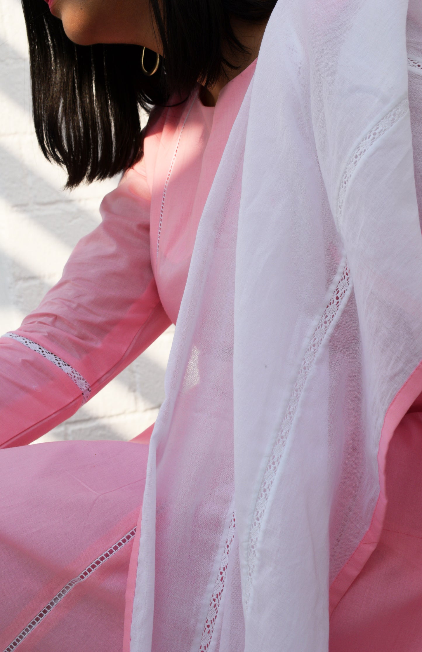 Sunkissed white mul cotton stole
