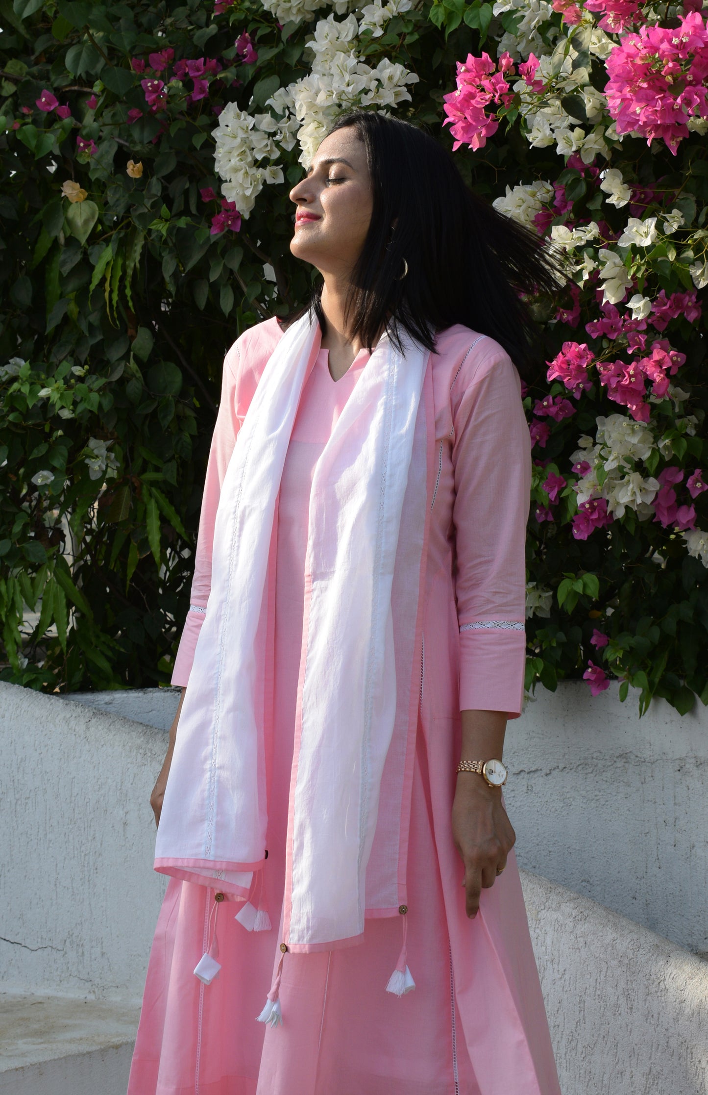 Sunkissed white mul cotton stole