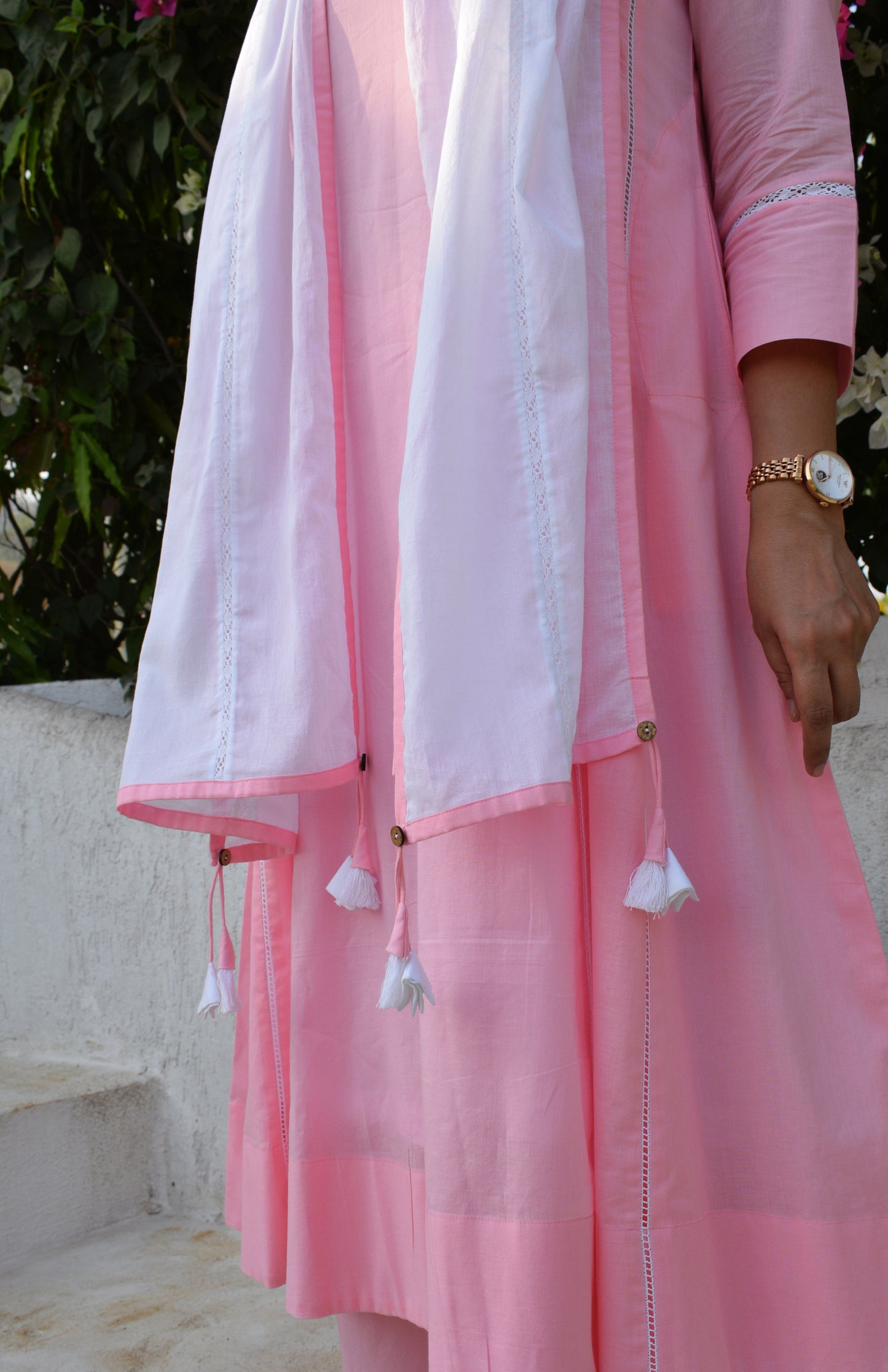 Sunkissed white mul cotton stole