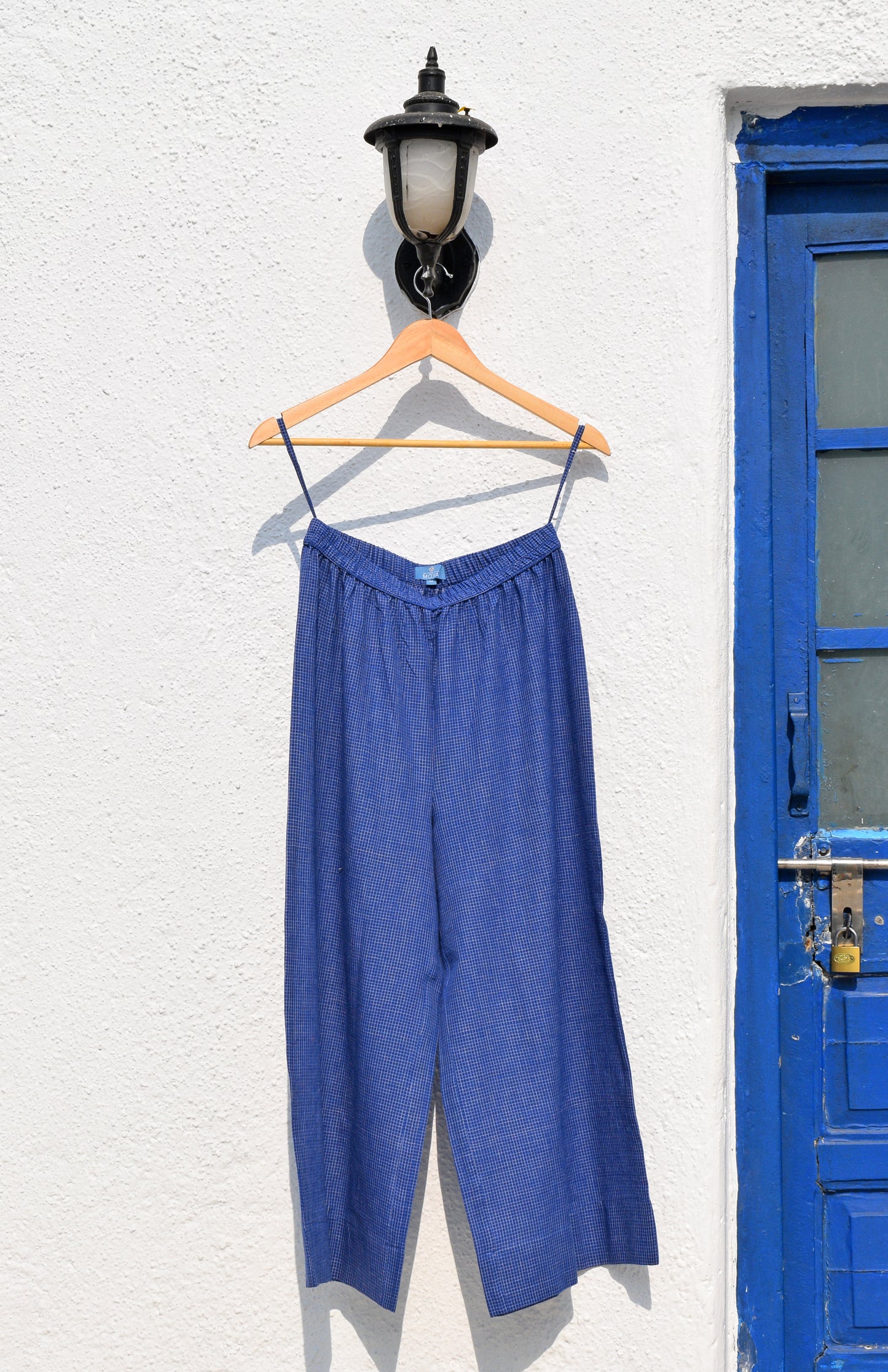 Blue Handwoven Checks Pyjama