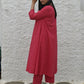 Pink A line cotton kurta with panels