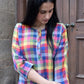 Multicolor checks Kala cotton co-ord set
