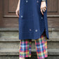 Navy blue Chowmukh Kala Cotton Choga and pants