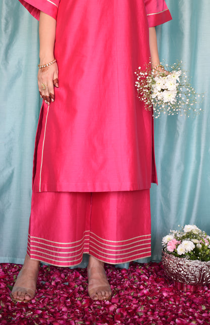 Rohini Chanderi Set with Sea Green Silk Organza Dupatta