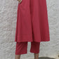 Pink A line Cotton Kurta with Panels and pink pyjama